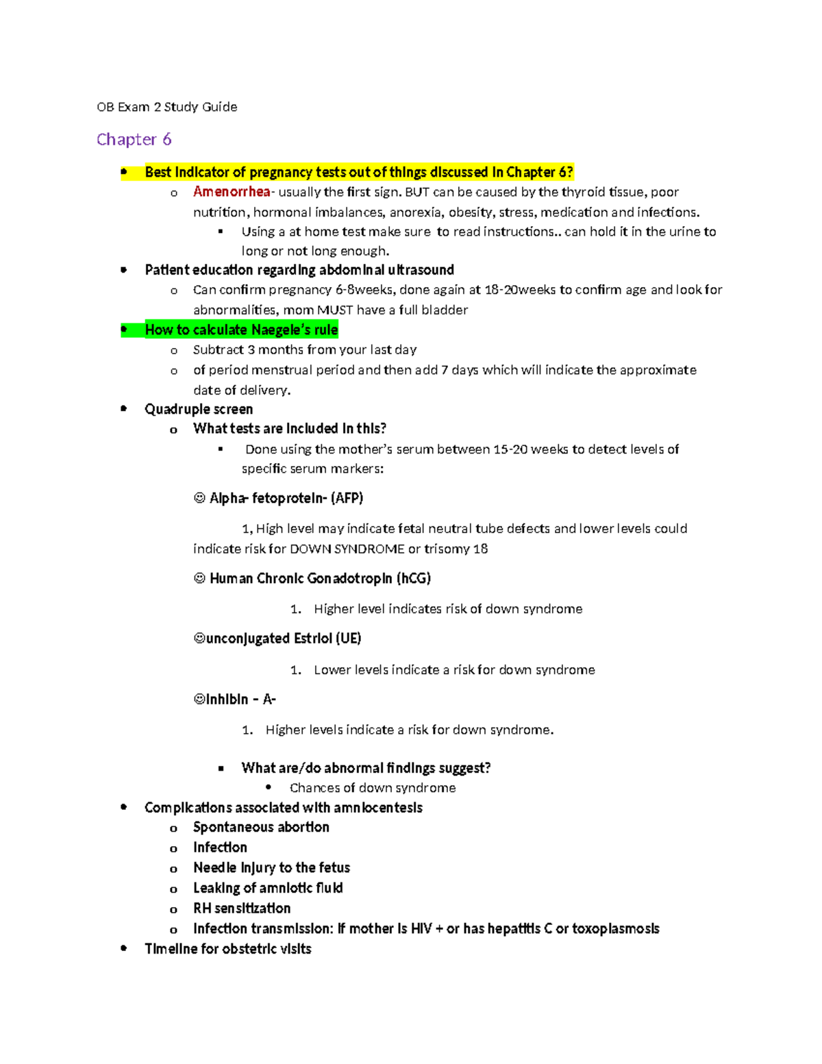 OB 202 Exam 2 Study Guide: Key Concepts from Chapters 6-8 - Studocu