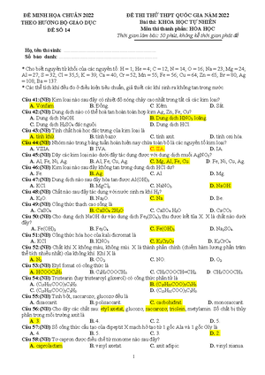 [Solved] Cc chuyn ha hc 10 chuyn - Sinh học 10 - Studocu
