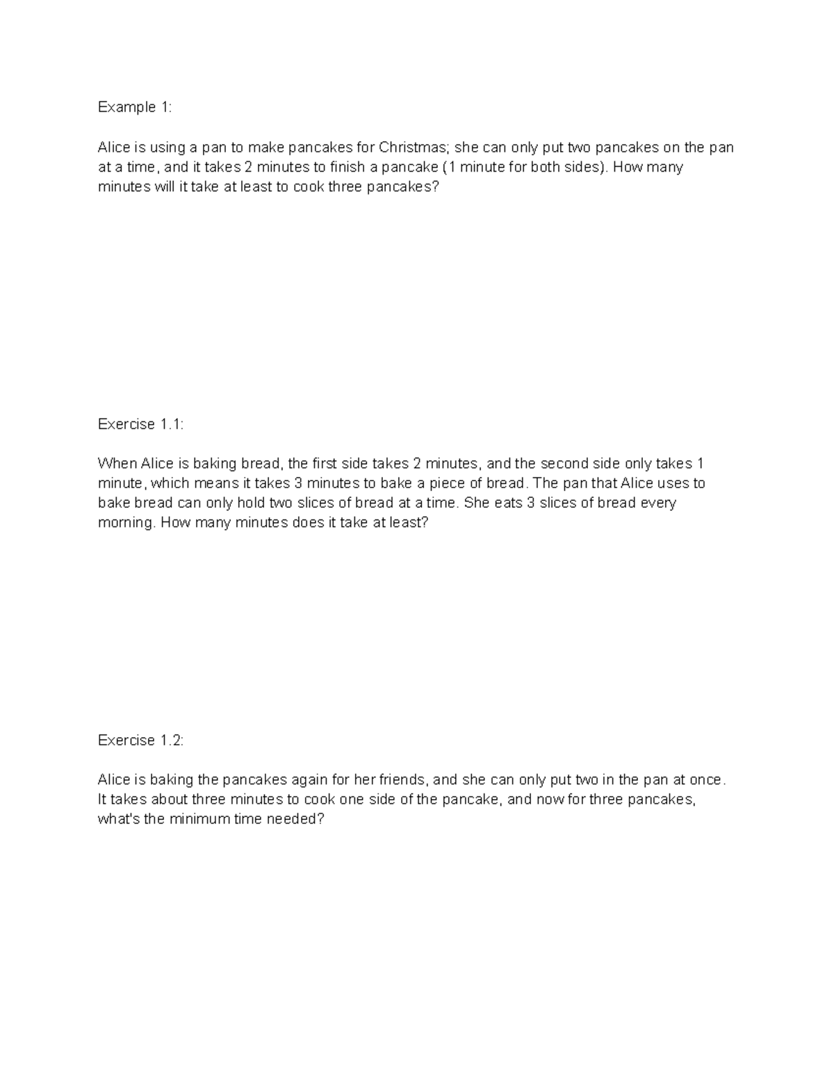 Best Choice PSet - Easy Pset - Example 1: Alice is using a pan to make ...