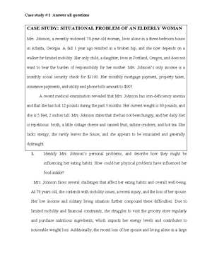 Hw #1 (done) - Case study - Case study # 1 Answer all questions CASE ...