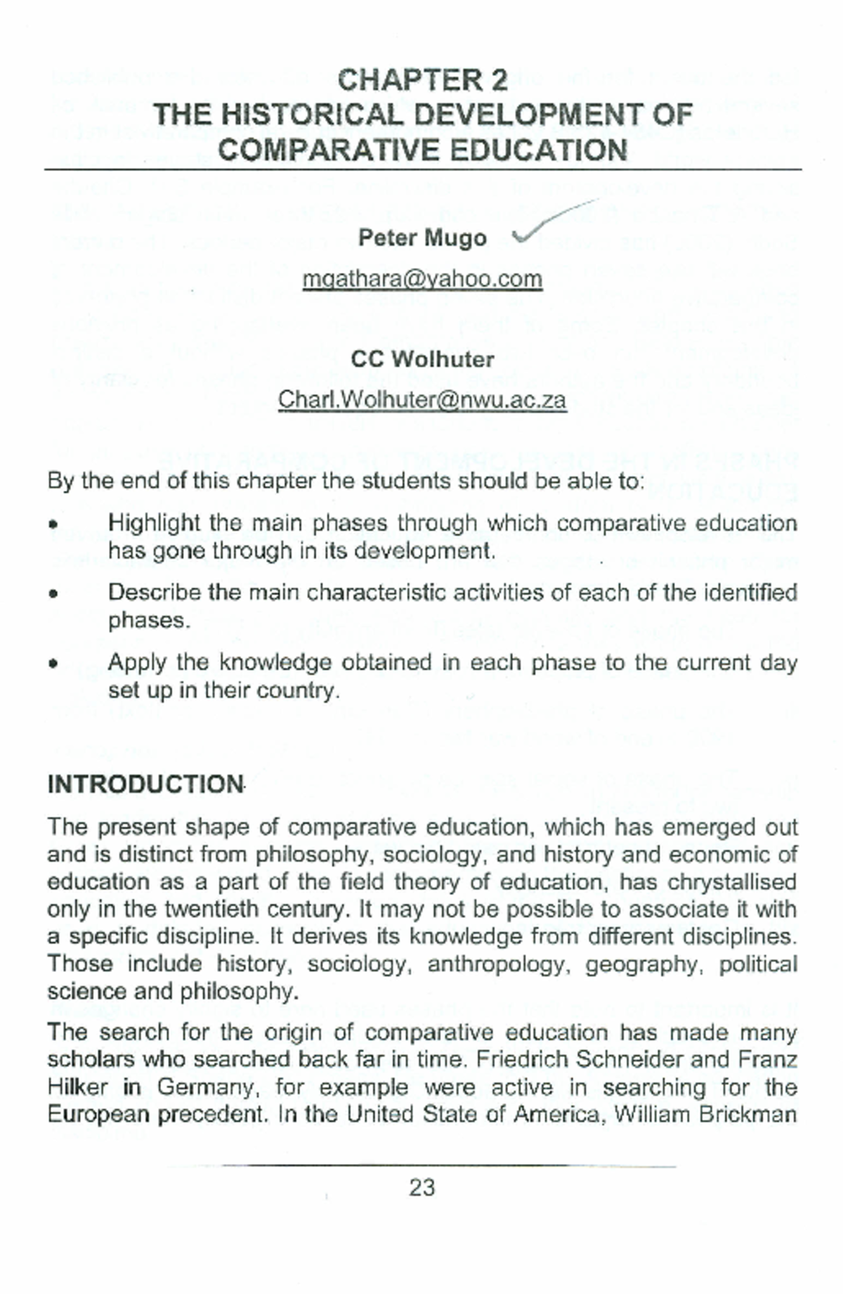 Chapter 2: Historical Development of Comparative Education (EDU 101 ...