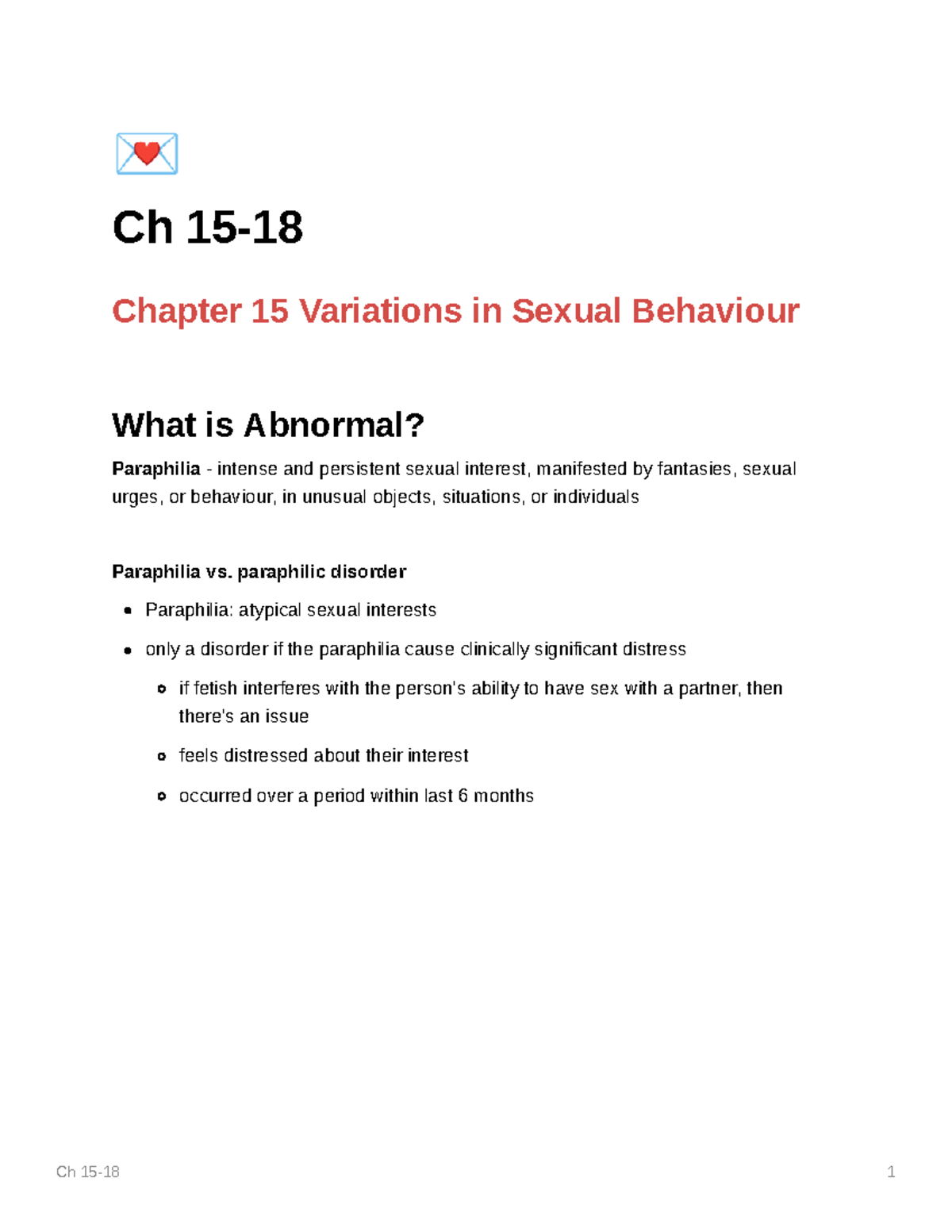 Psych 2076 Final Exam Study Notes (Ch 15-18) on Sexual Behavior - Studocu