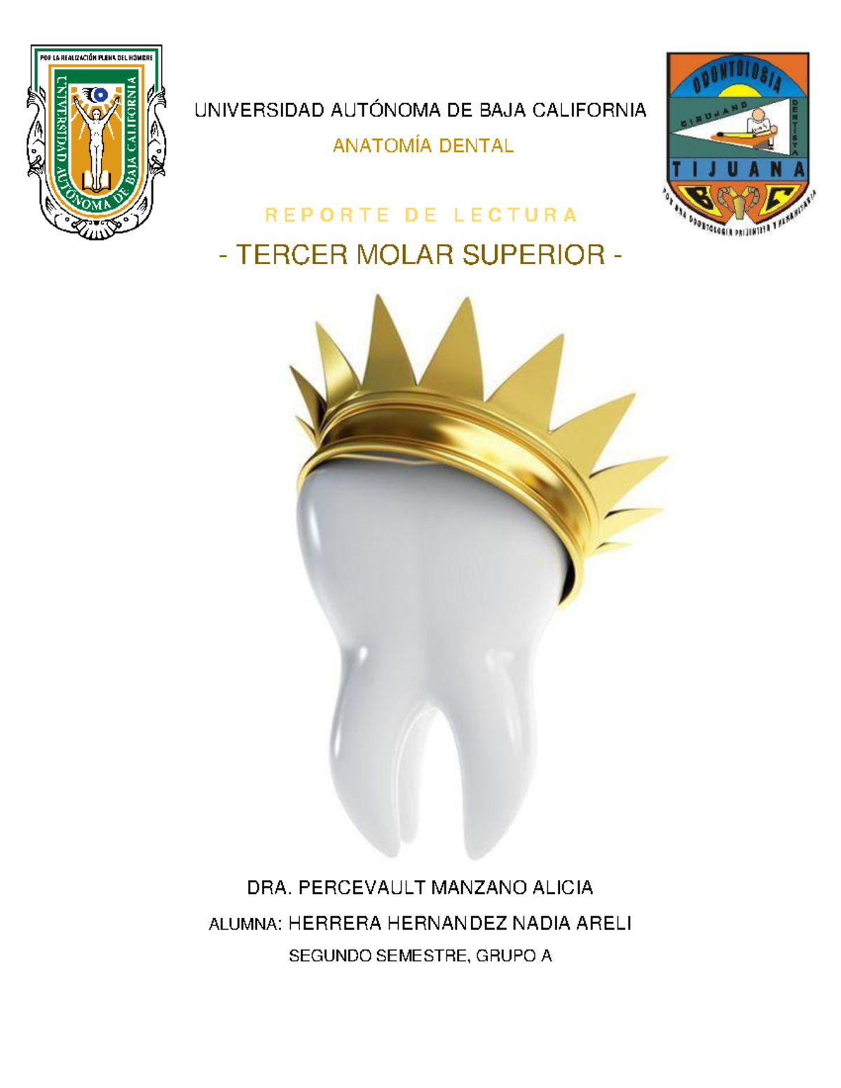 Características y Desarrollo del Tercer Molar Superior - ADB 2023 - Document Preview