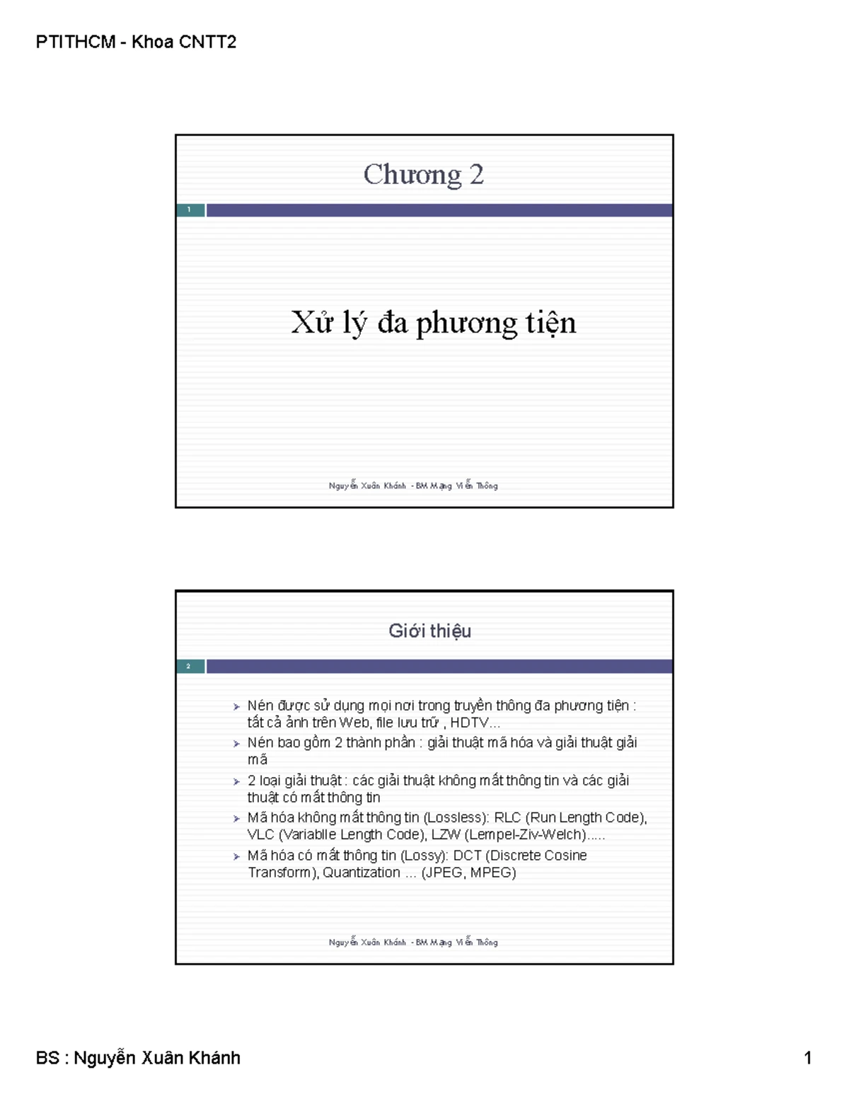 PTITHCM CNTT 2 Chương 3: Truyền Thông Đa Phương Tiện và Mạng PSTN - Studocu
