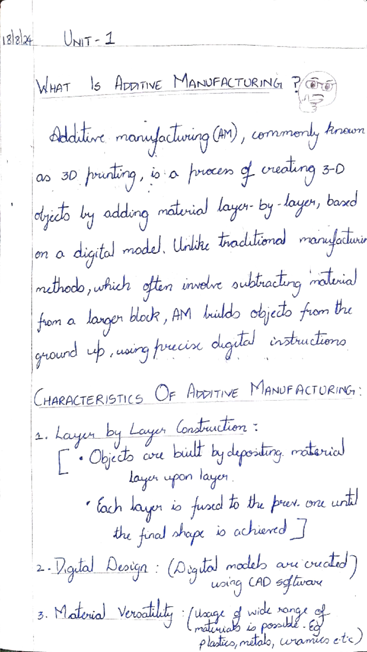 AM Notes - UNIT 1 WHAT Is ADDITIVE MANUFACTURING ? 3mg Additive ...
