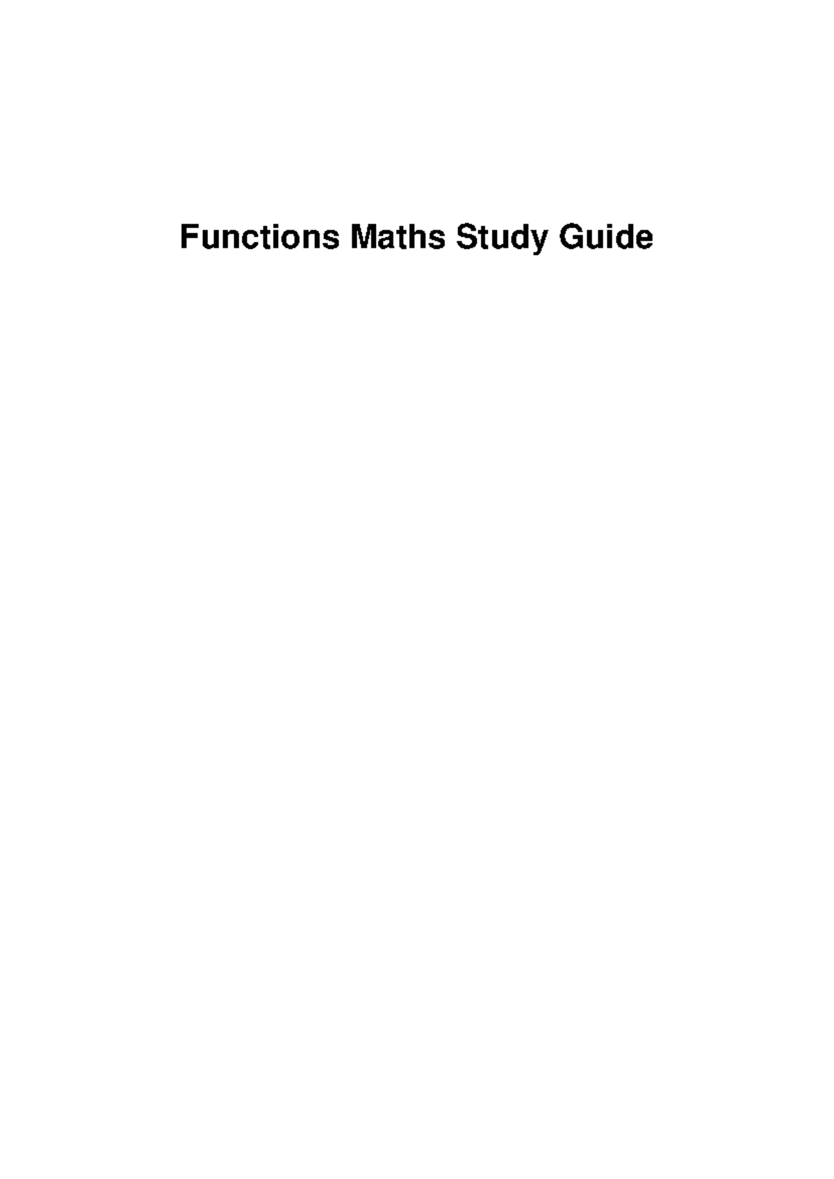 Functions MATH 101 Study Guide with Diagrams and Examples - Studocu