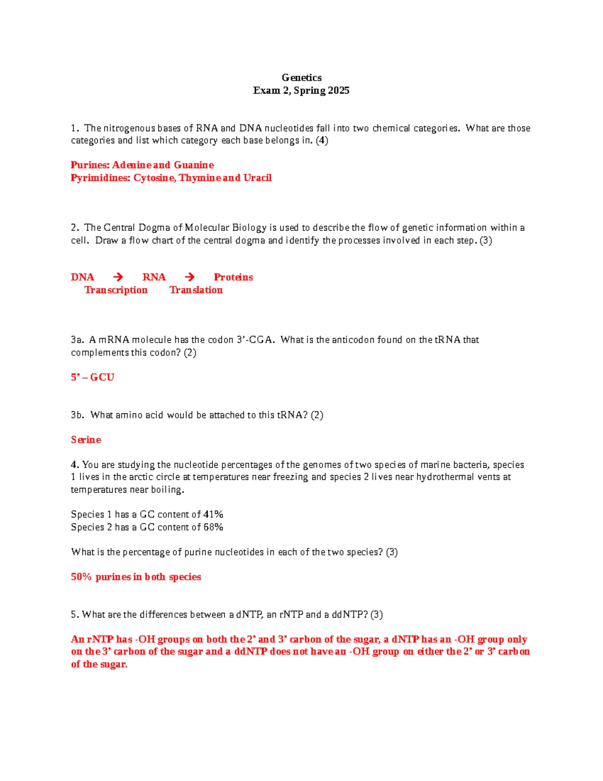 Exam 2 Genetics Fall 2024 Study Guide and Key Concepts - Studocu