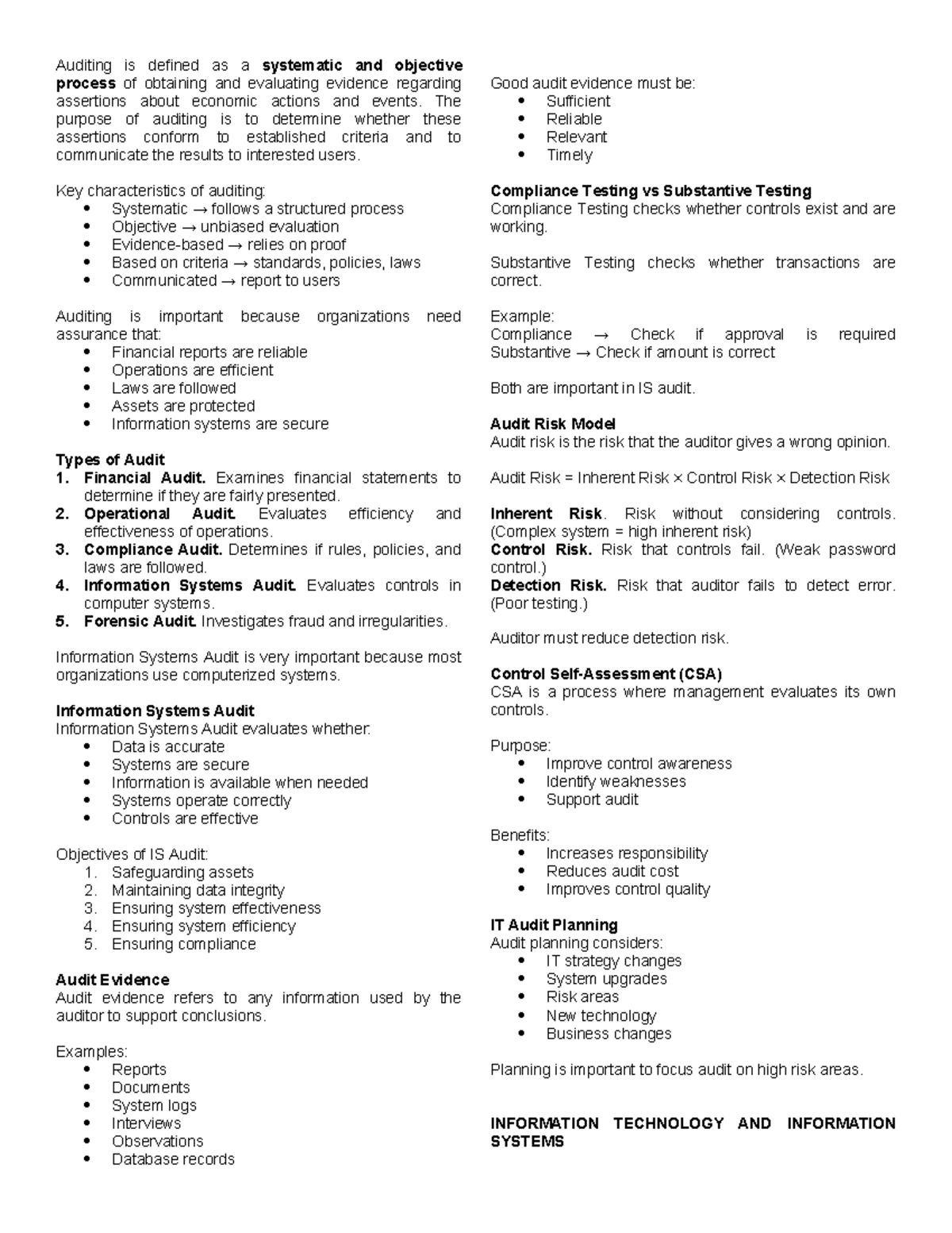 Auditing Overview and Key Concepts - CIS-Reviewer - Studocu