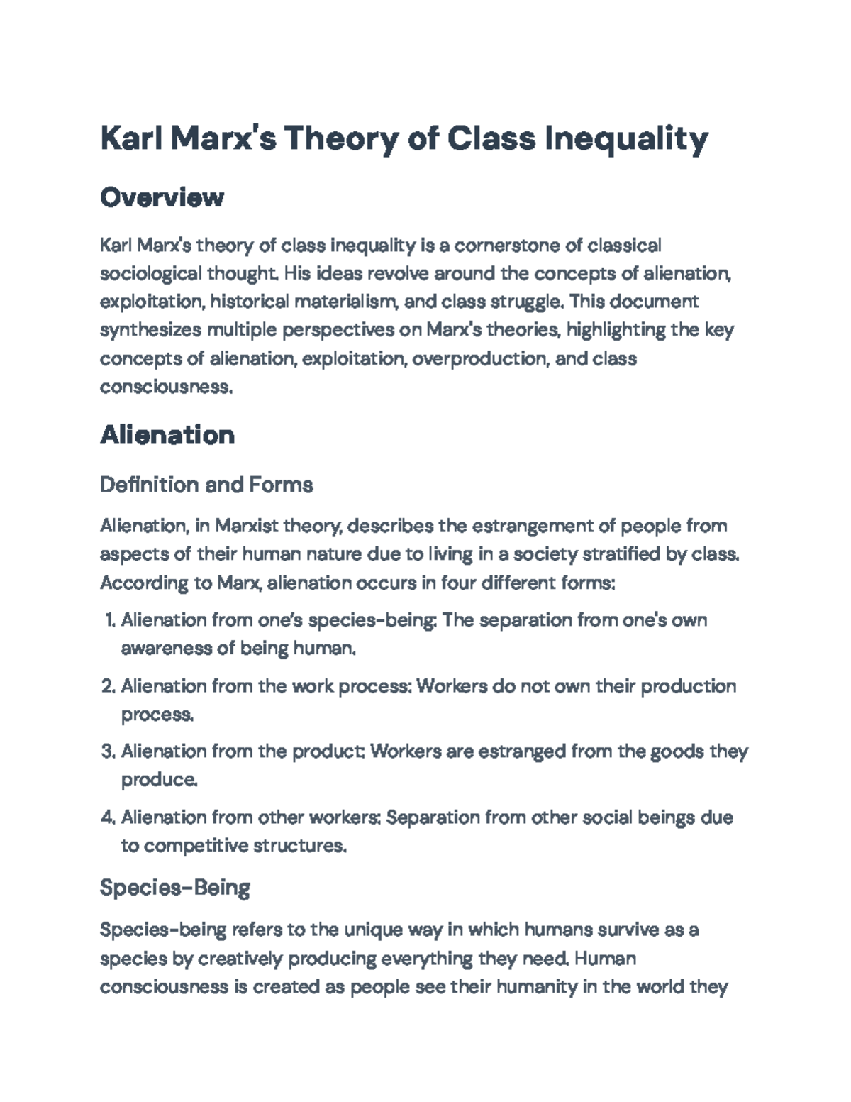 Marx's Class Inequality Theory: A Comprehensive Analysis of Capitalism ...