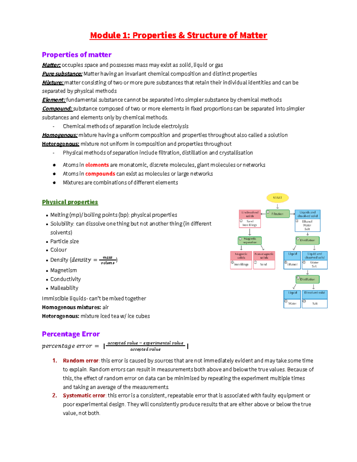Chemistry Notes: Properties & Structure of Matter (Chem 101) - Studocu