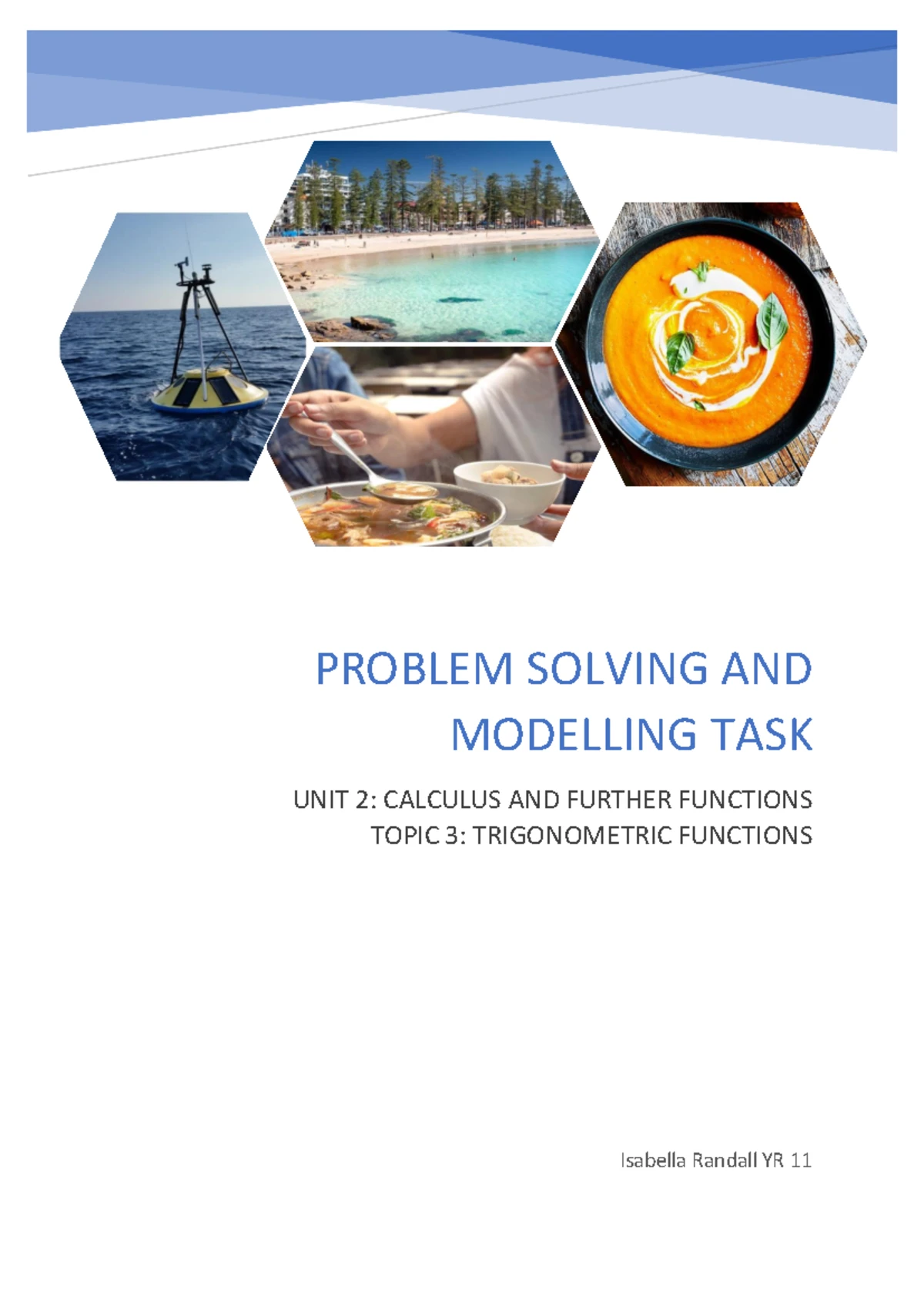 Formative Problem Solving & Modelling Task - Algebra & Functions 18/20 ...