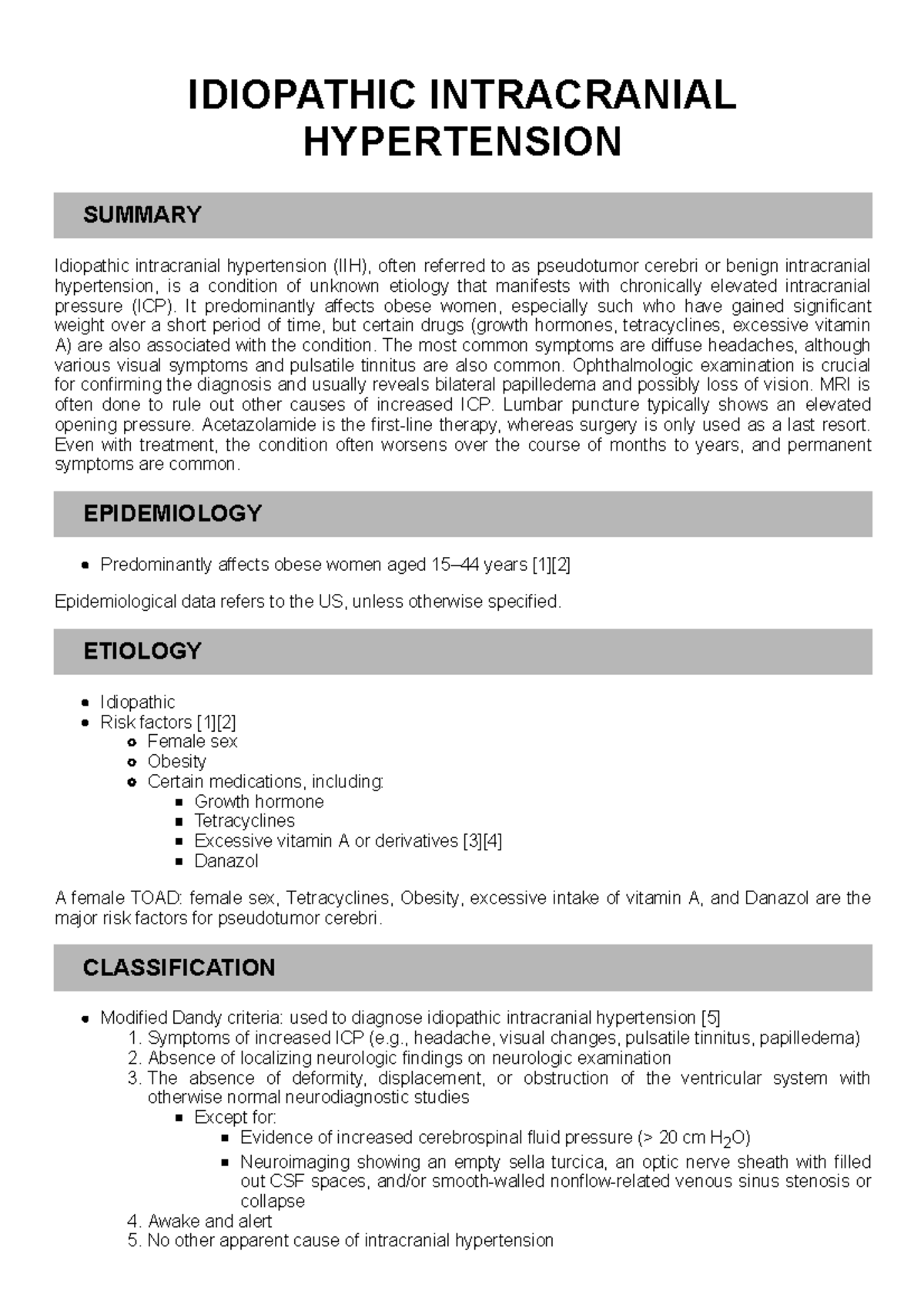Understanding Idiopathic Intracranial Hypertension: Summary & Diagnosis ...
