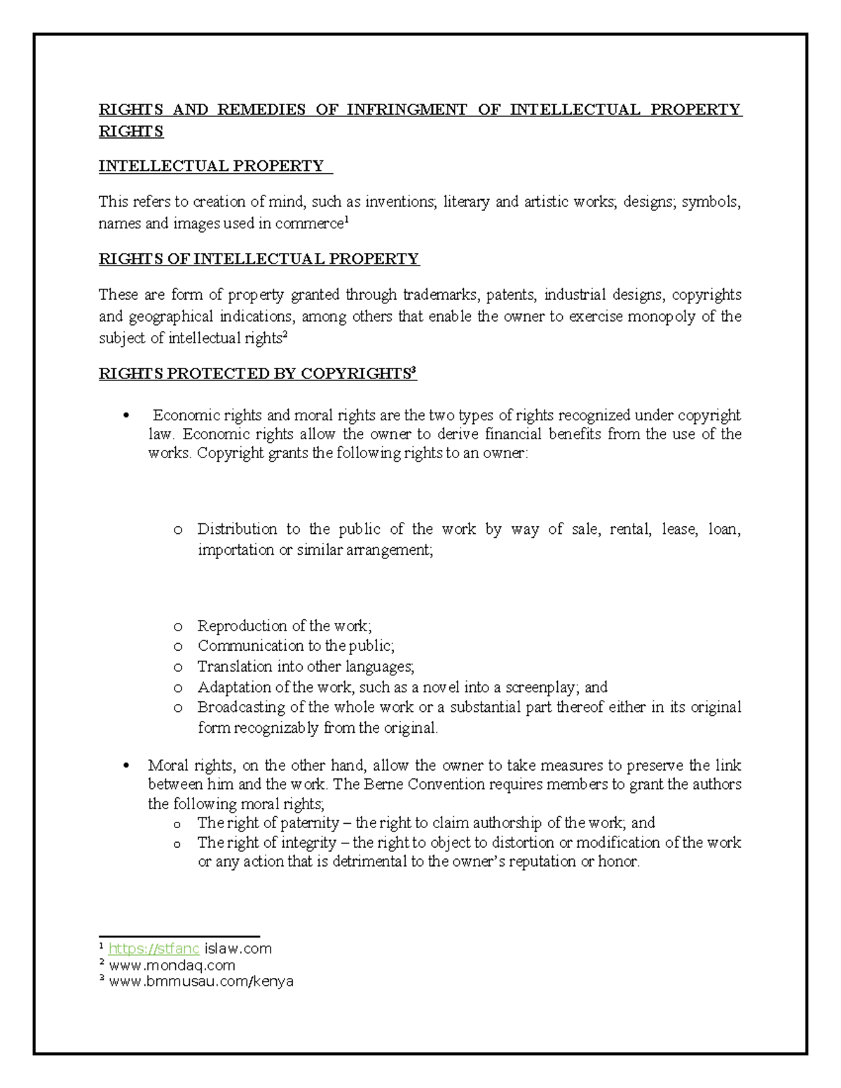 Rights AND Remedies OF Infringment OF Intellectual Property Rights ...