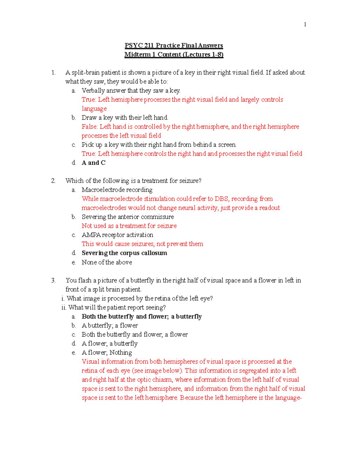 PSYC 211 Practice Final Exam Answers (2024) - Studocu