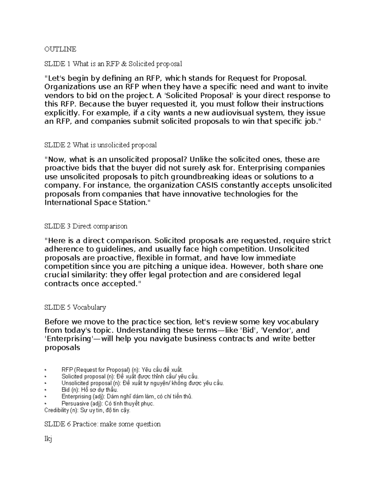 RFP Overview: Solicited vs. Unsolicited Proposals - Studocu