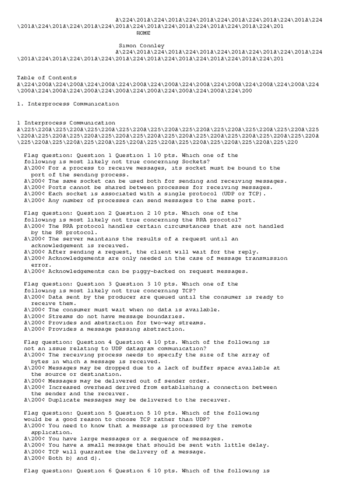 Distributed Systems COMP90015 Tutorial Practice Questions W1 - Studocu