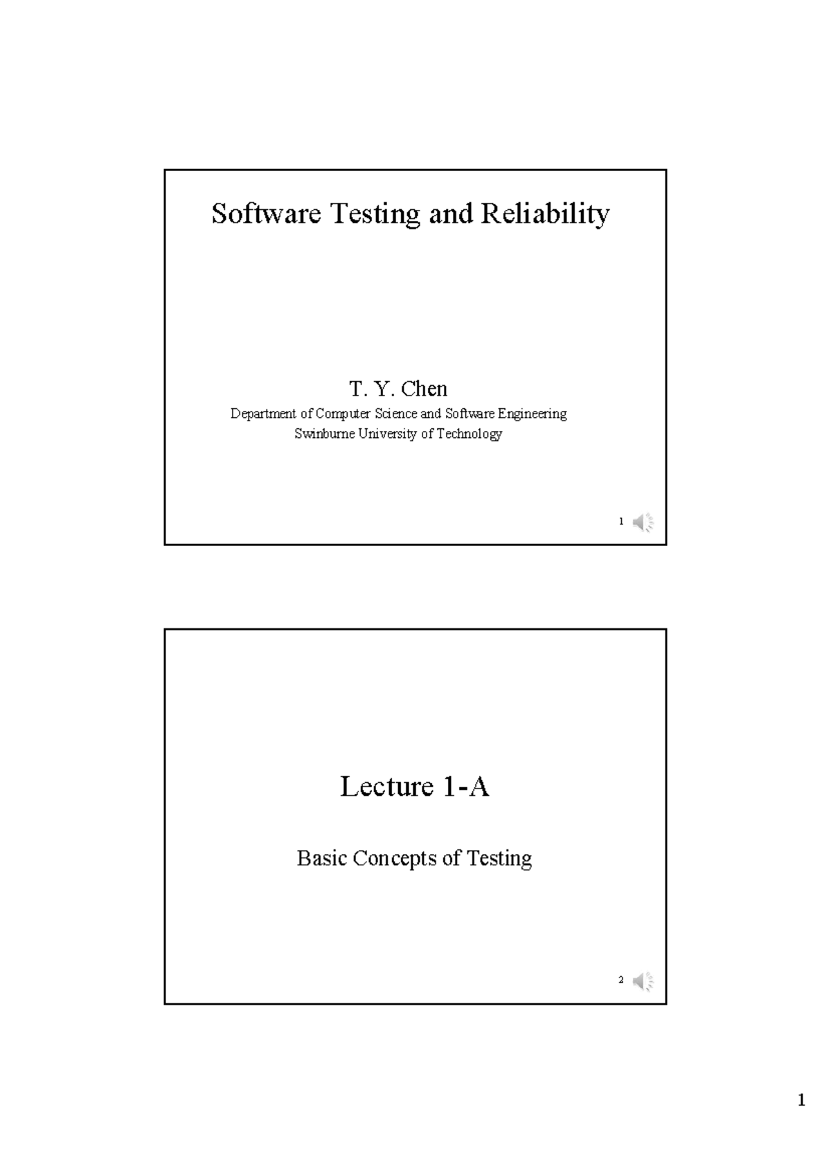 Lecture 1 - Introduction to Software Testing Concepts - Studocu
