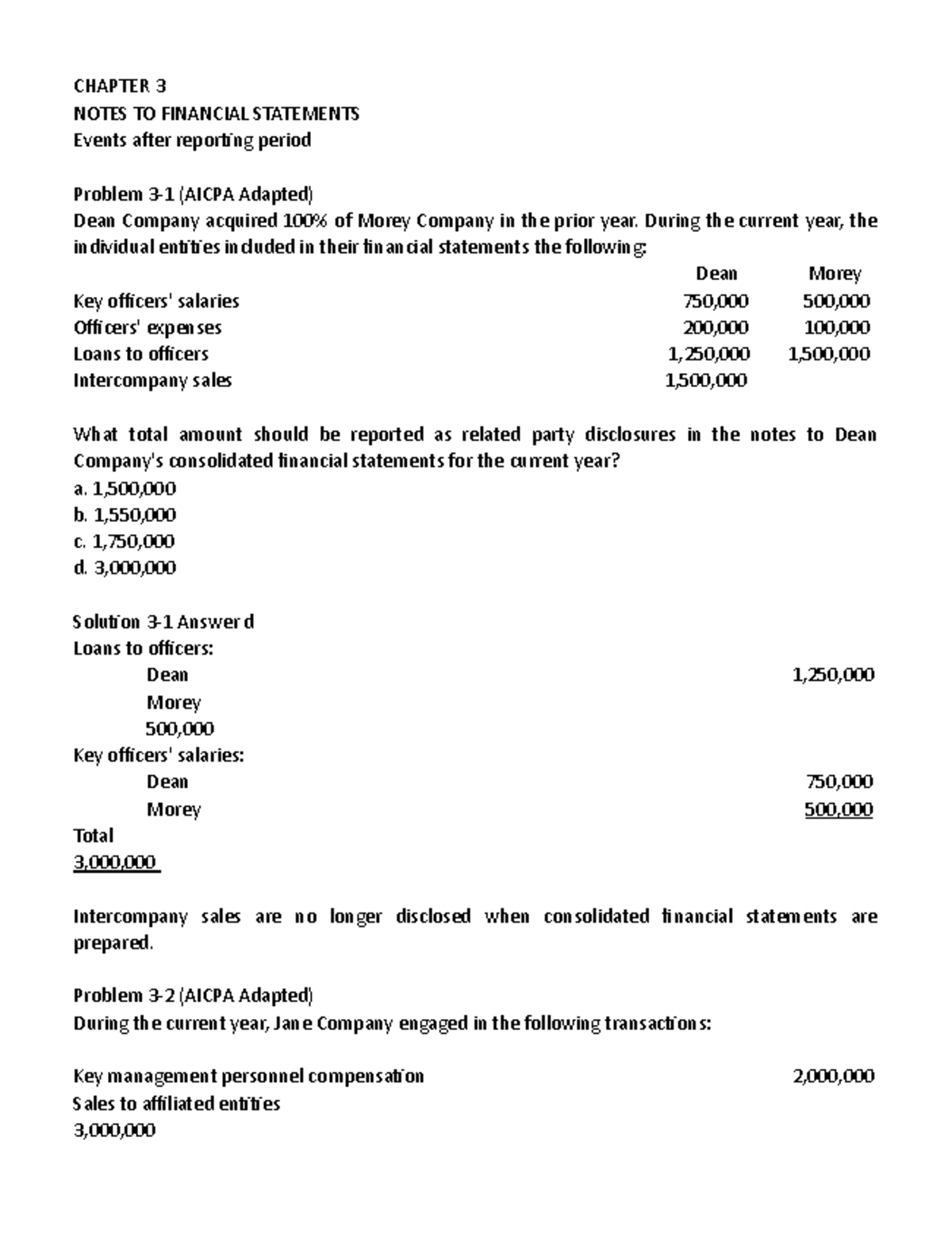 FINANCIAL ACCOUNTING: Notes on Related Party Disclosures - Chapter 3 ...