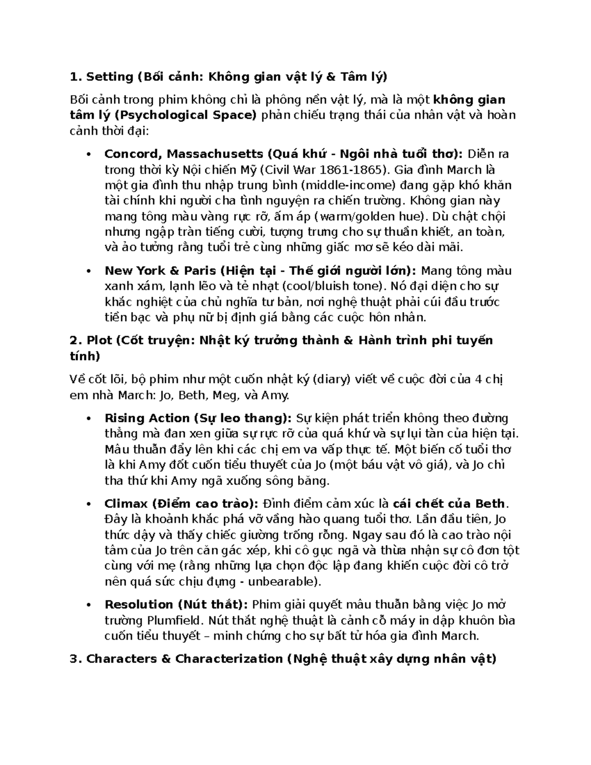 Little Women (EGRG): Analyzing Setting, Plot, and Characters - Studocu