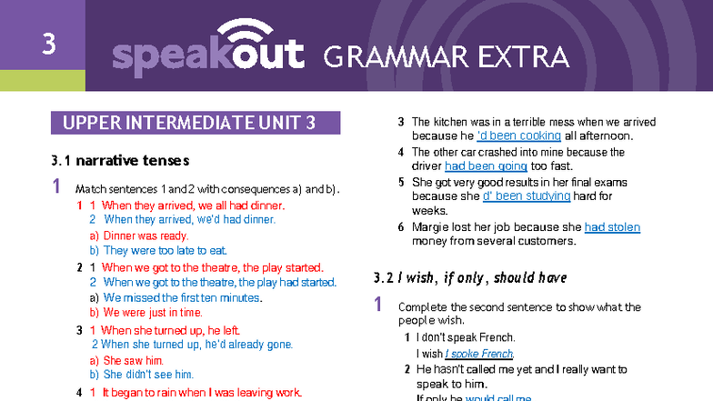 Speakout Grammar Extra UPPER INTERMEDIATE UNIT 3 - Study Notes - Studocu
