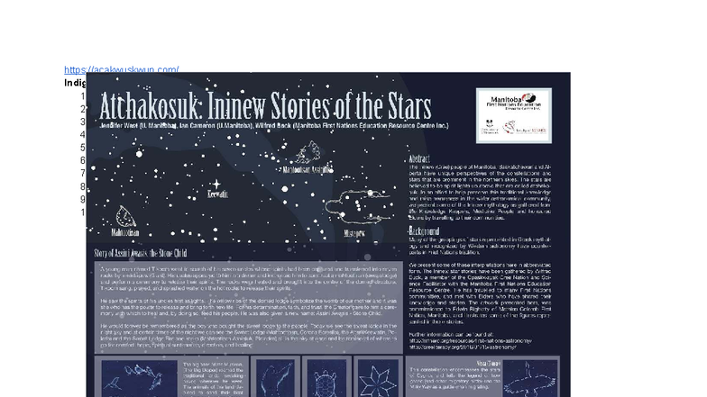 CONST 101: Indigenous Constellation Stories Assignment Guide - Studocu