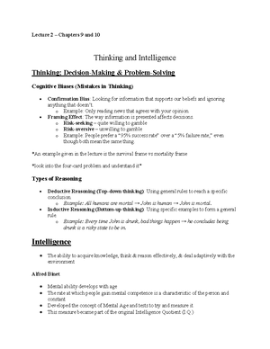 Chapter 10 Intelligence - Chapter 10: Intelligence Intelligence in ...