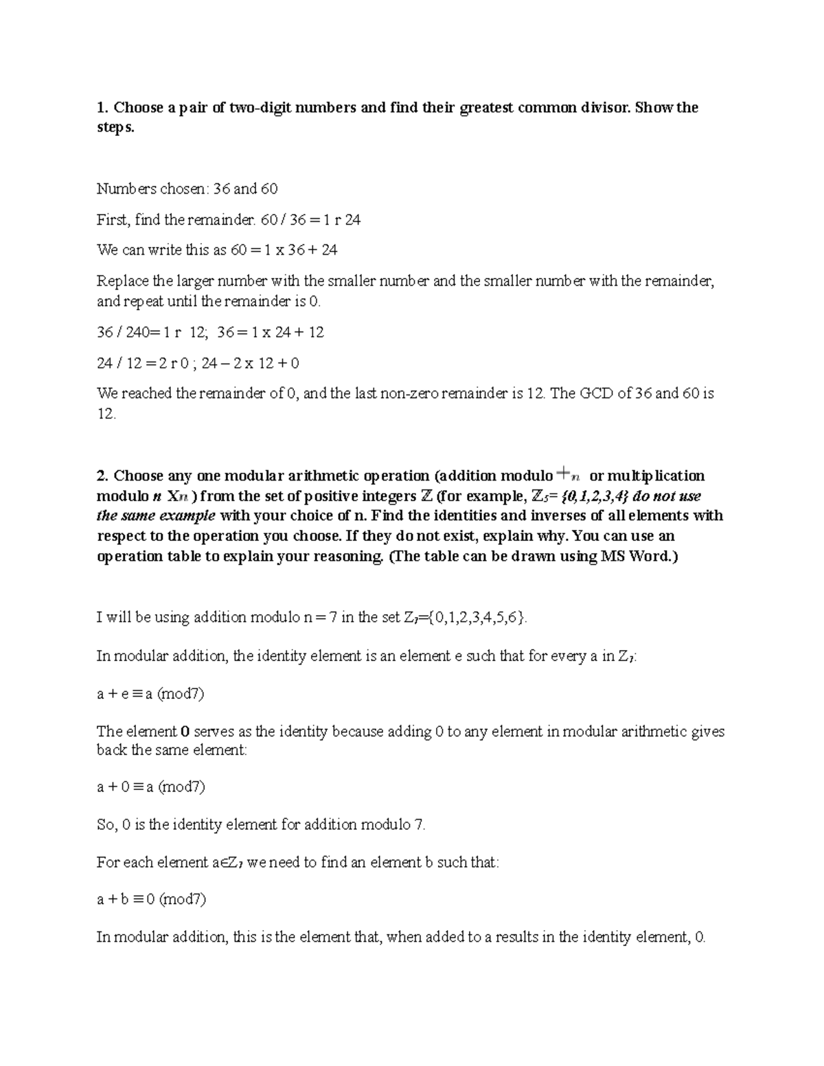 MA 8 - GCD and Modular Arithmetic Solutions with Examples - Studocu