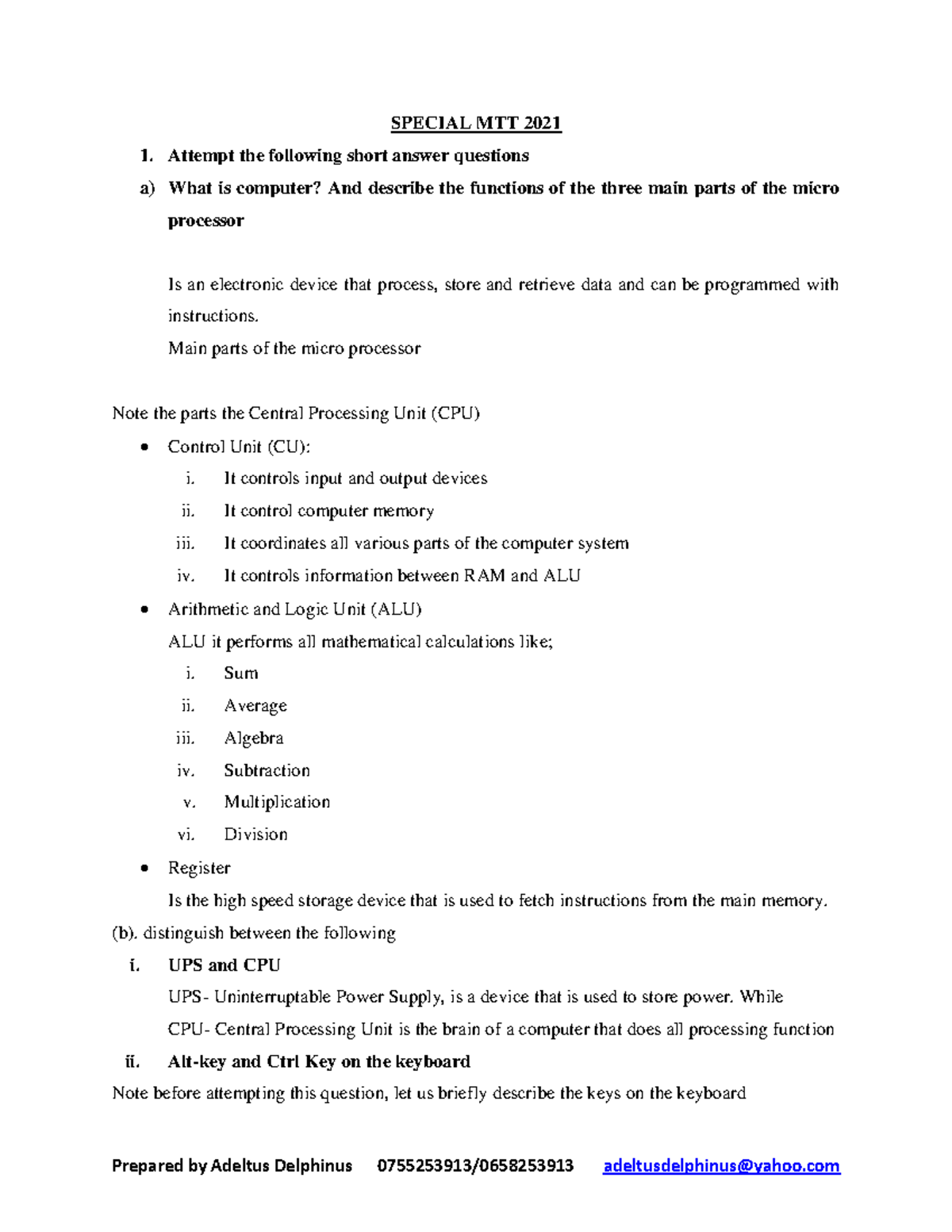 OCP 100 - Solved Sample Questions on Microprocessor & Windows XP - Studocu