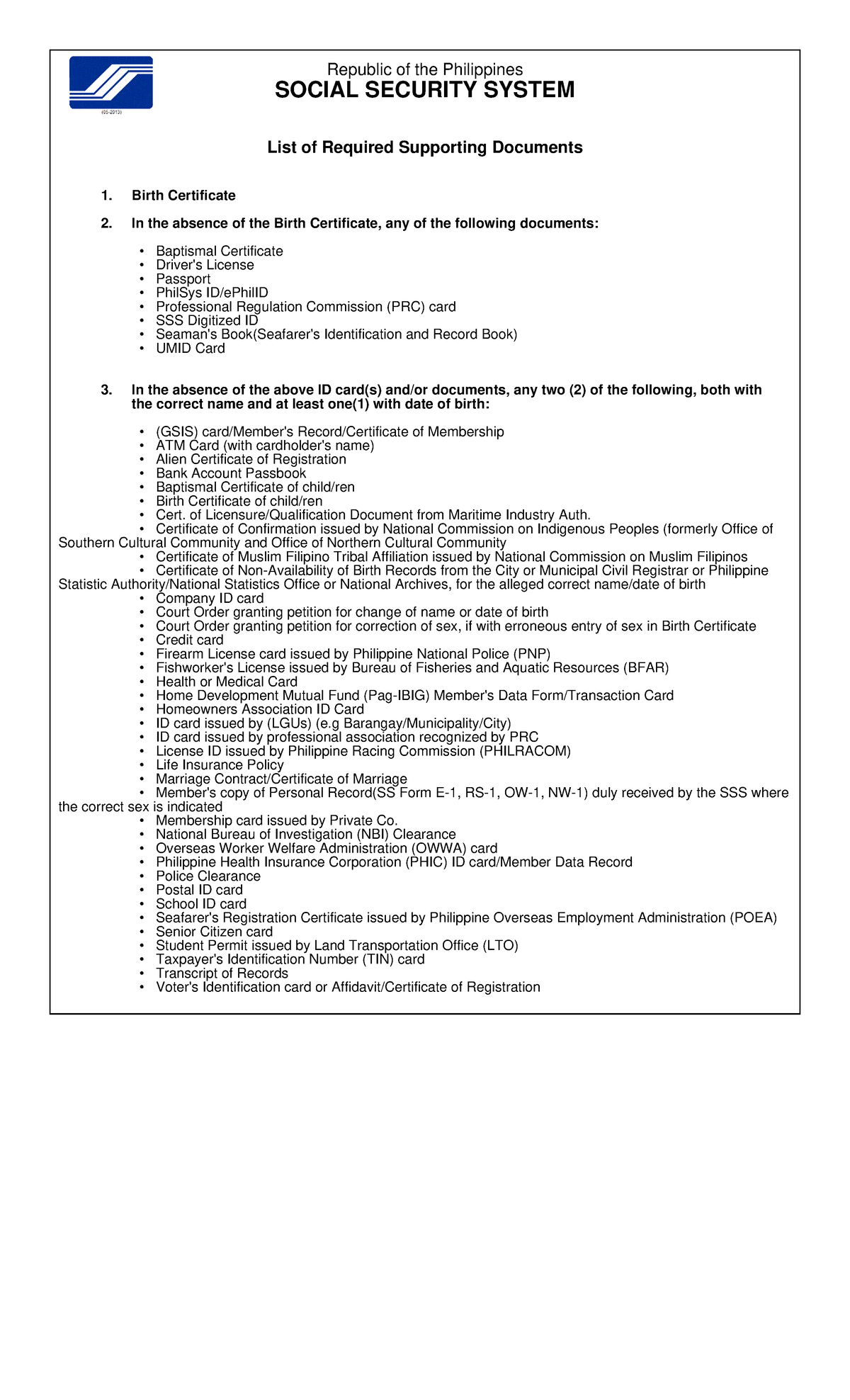 Required Documents.html - Republic of the Philippines SOCIAL SECURITY ...