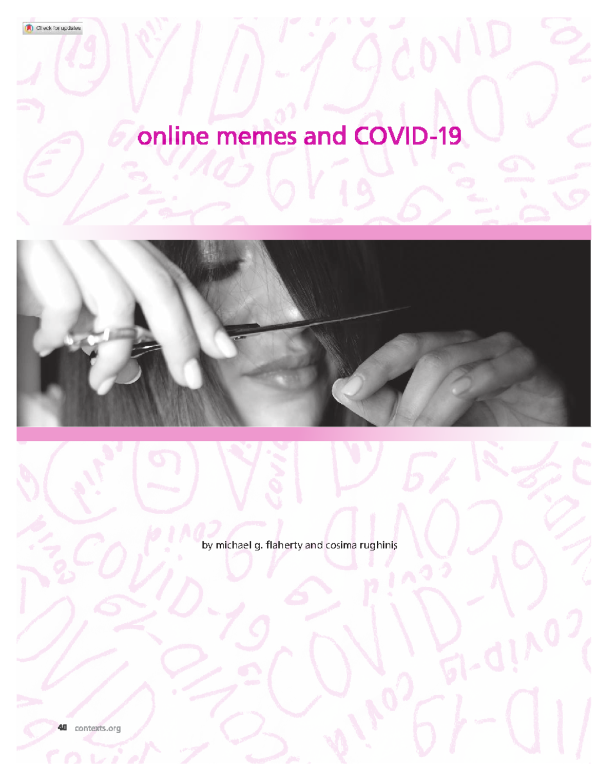 Flaherty & Rughinis: Online Memes & Self-Presentation During COVID-19 ...