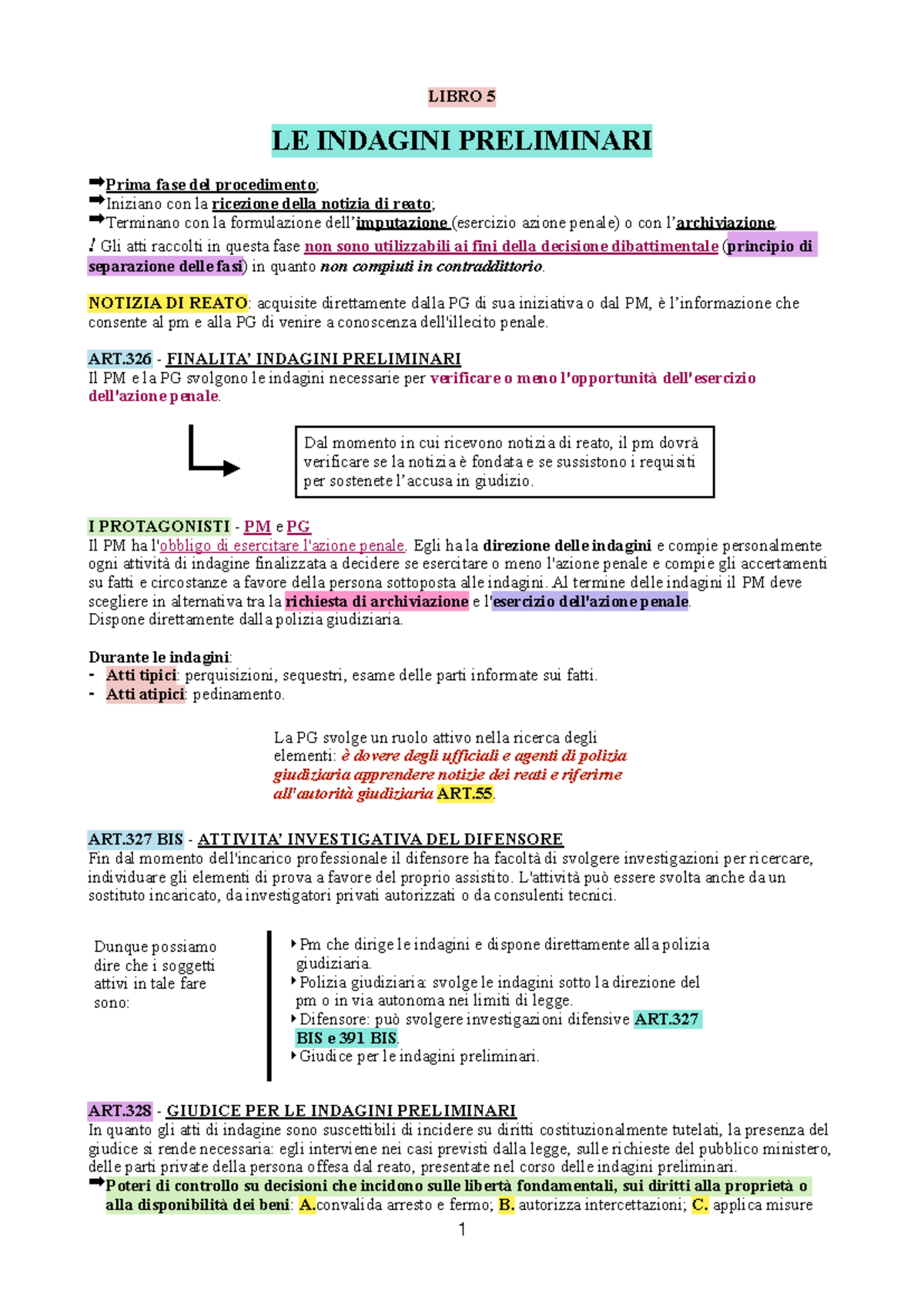 Libro 5 - Indagini Preliminari nel Procedimento Penale - Studocu