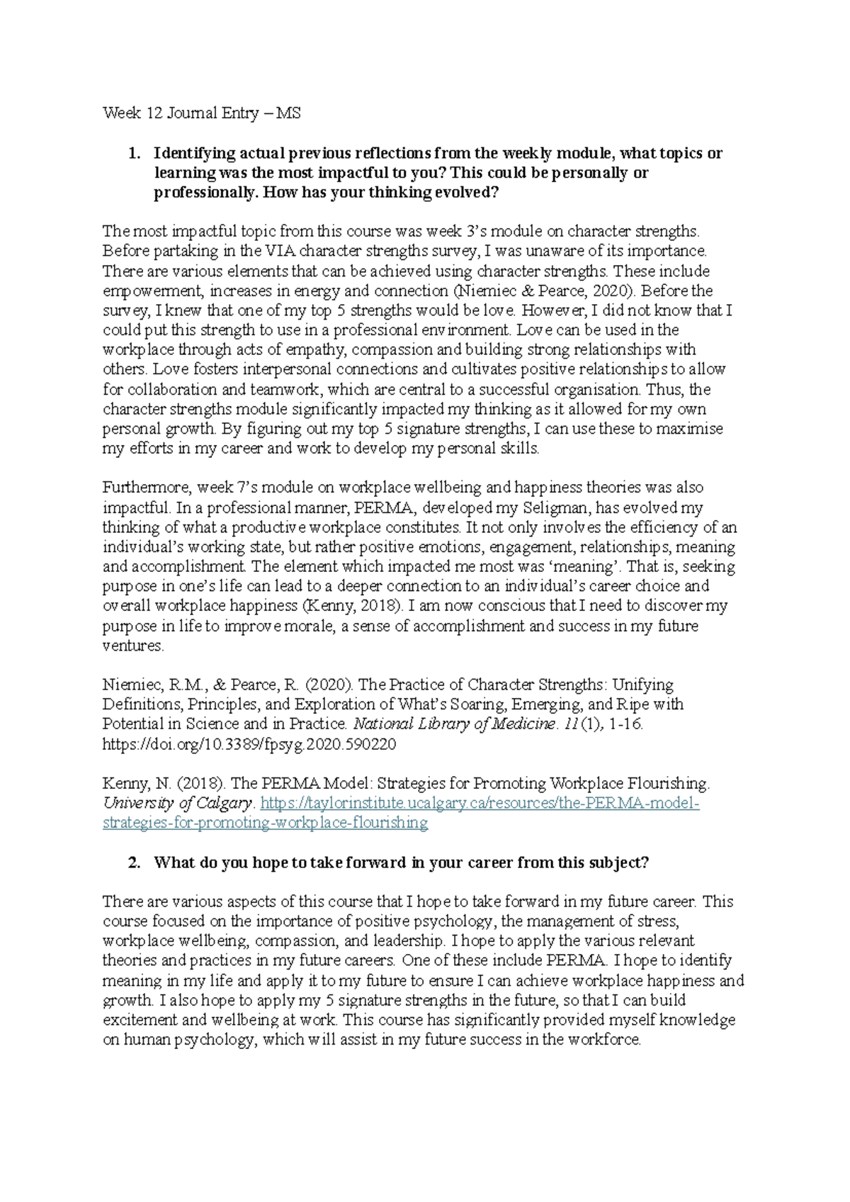 Week 12 Journal Entry - Week 12 Journal Entry – MS 1. Identifying ...