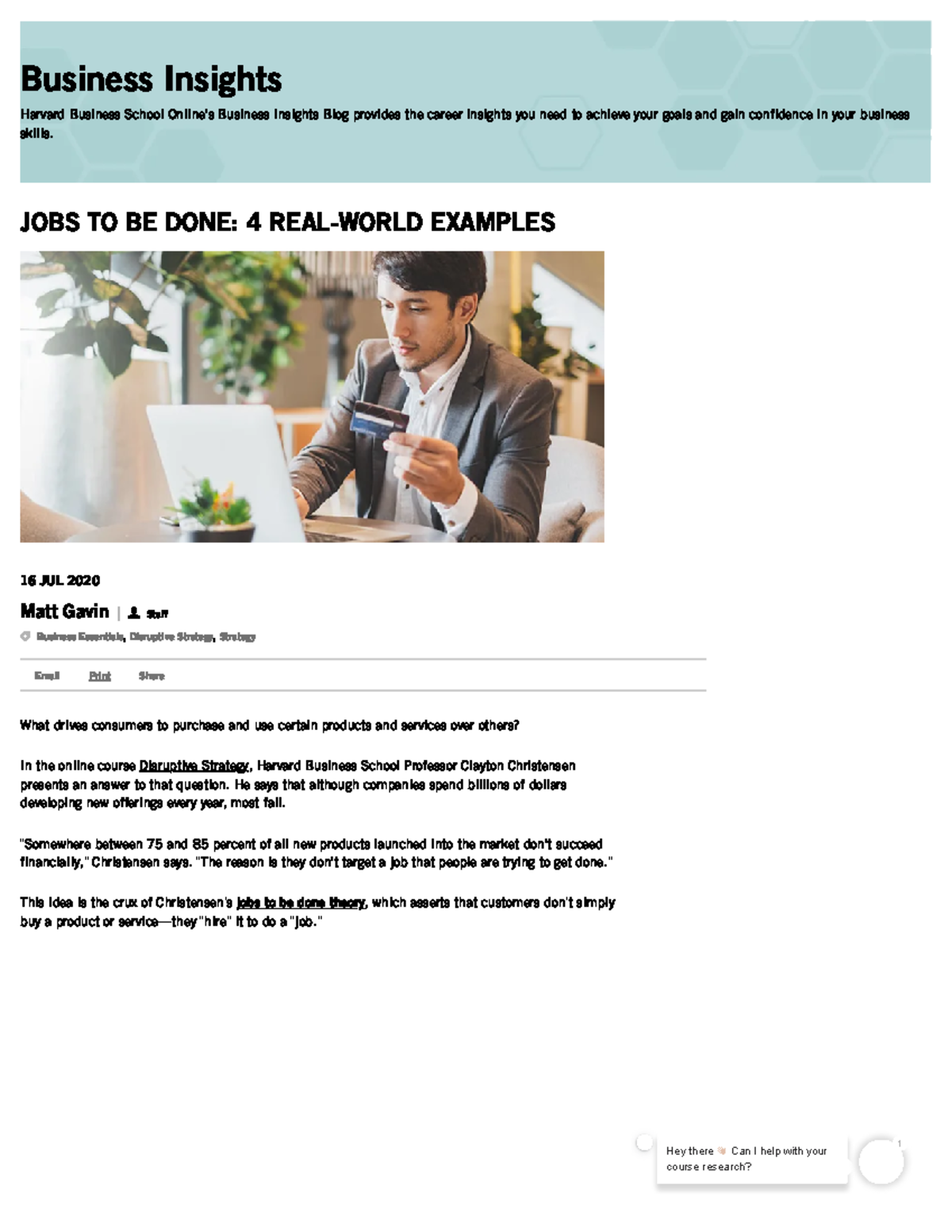 Jobs to Be Done 4 Real-World Examples HBS Online - JOBS TO BE DONE: 4 ...