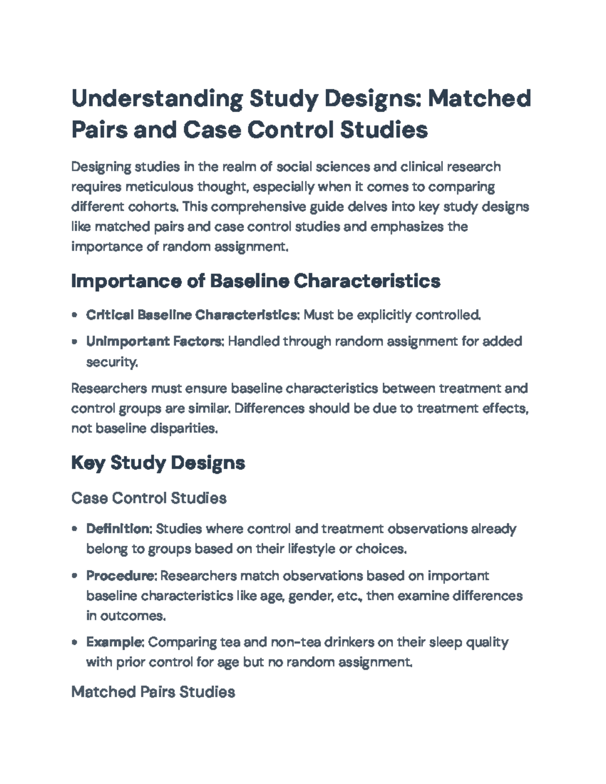 Understanding Matched Pairs & Case Control Studies in Research Design ...