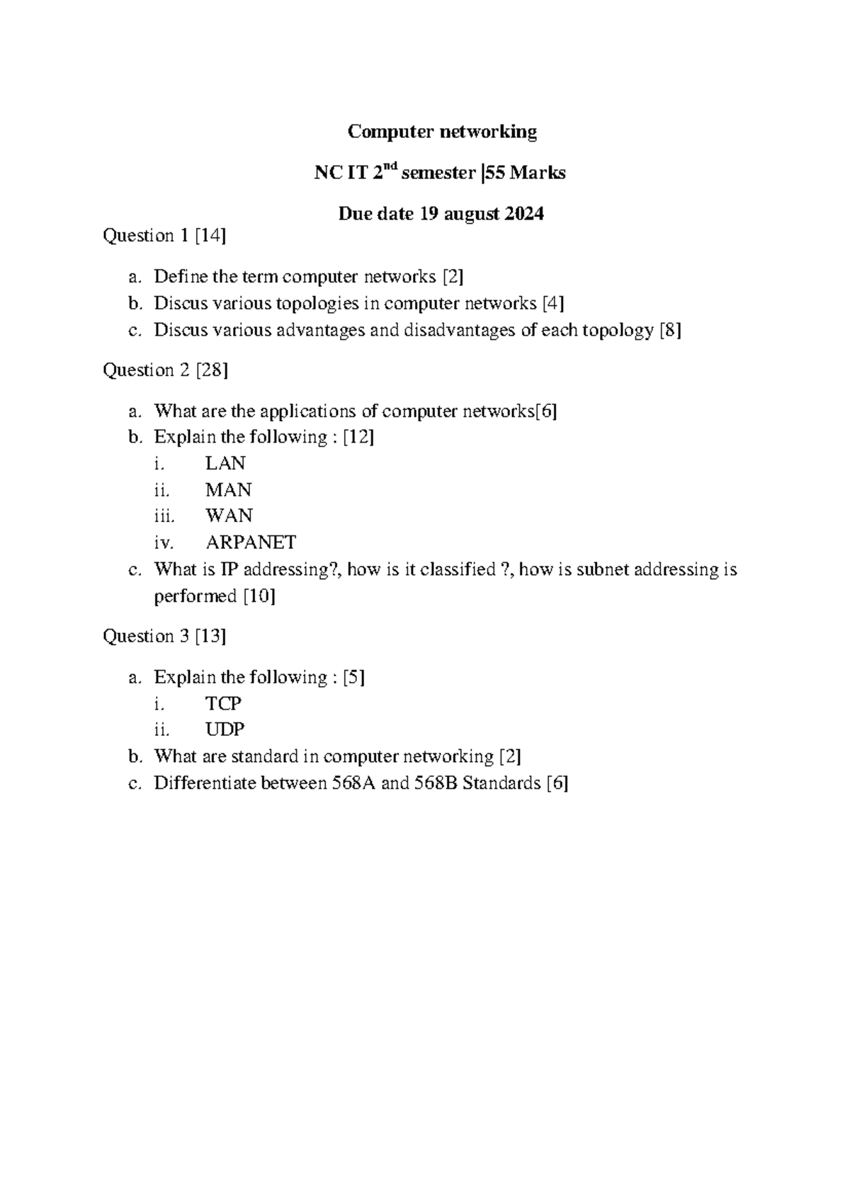 Computer Networking NC IT 2nd Sem Study Guide and Practical Tips - Studocu
