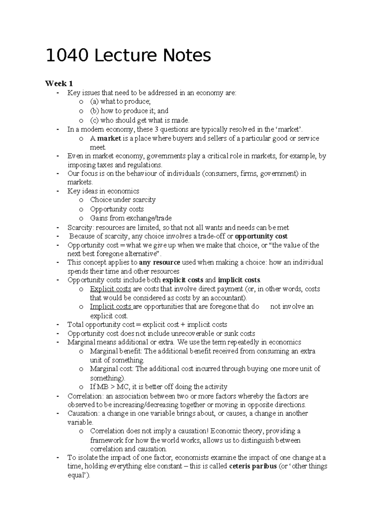 FINC2011 Lecture Notes: Week 1 - Introduction to Finance Concepts - Studocu