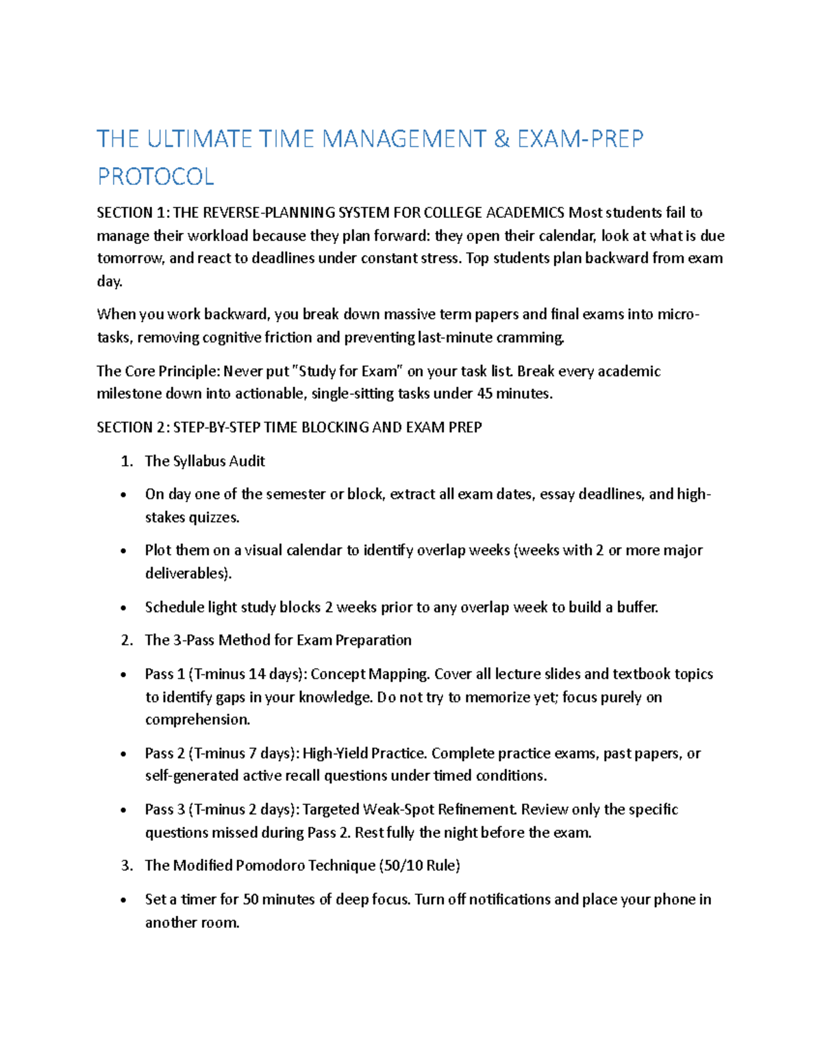 Effective Time Management Strategies for College Academics - Studocu