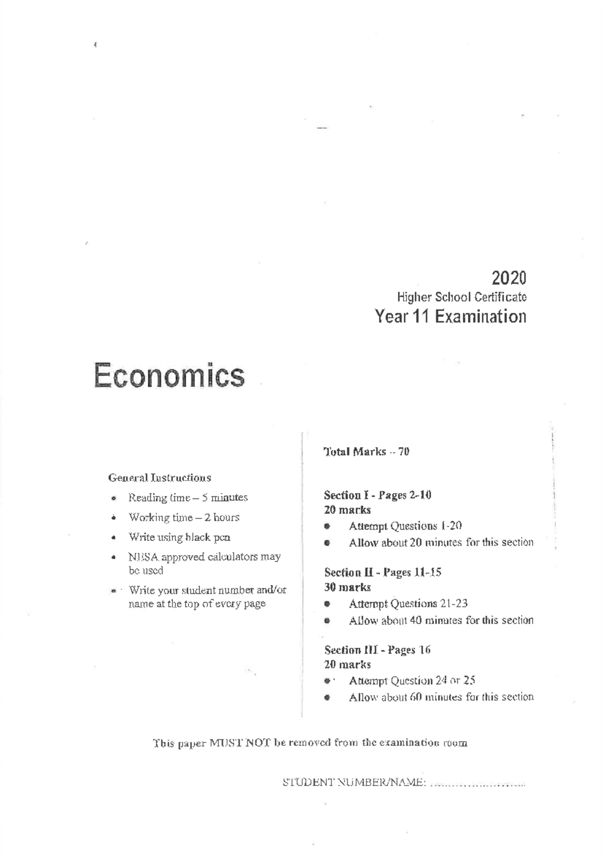 2018 HSC Economics - Yearly Exam Practice Paper - Studocu