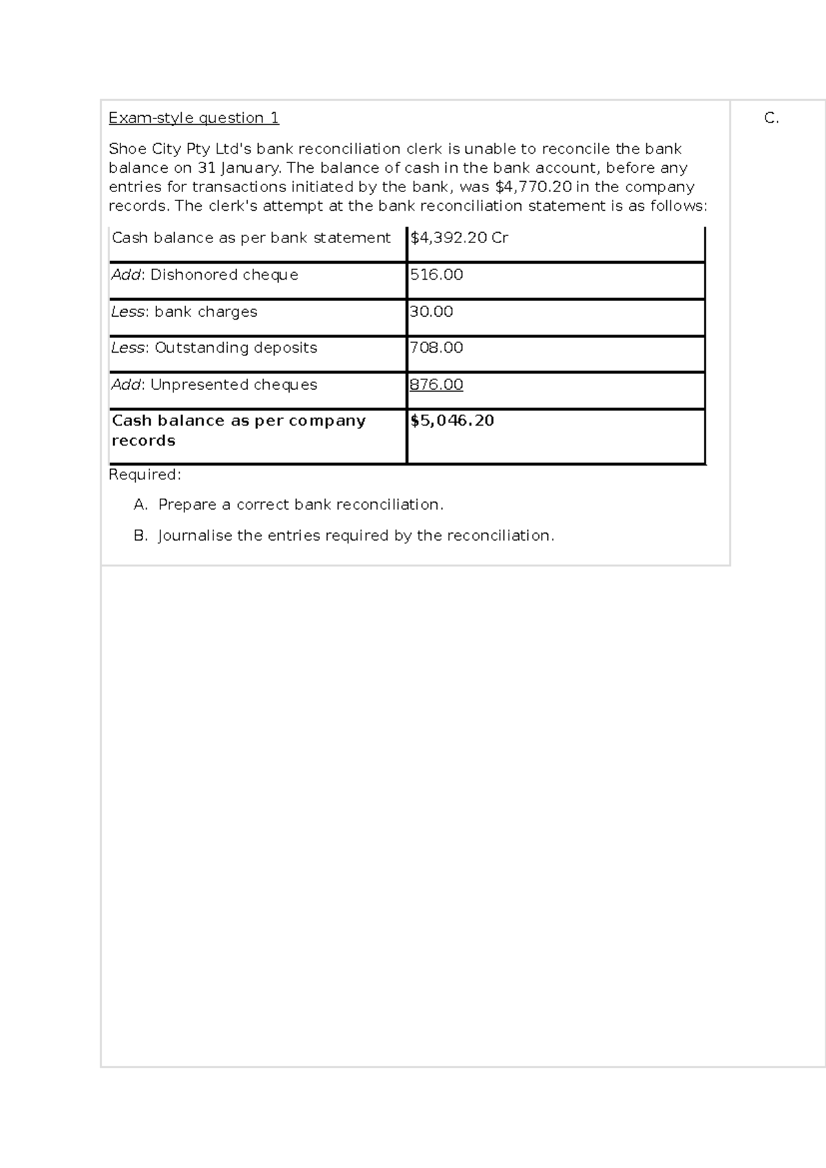 Bank Reconciliation & Inventory Costing - ACC 101 Final Exam - Studocu