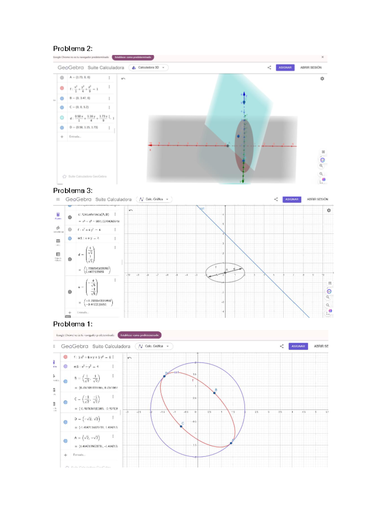 Tarea 1: Problemas de Navegador y GeoGebra Suite Calculadora - Studocu