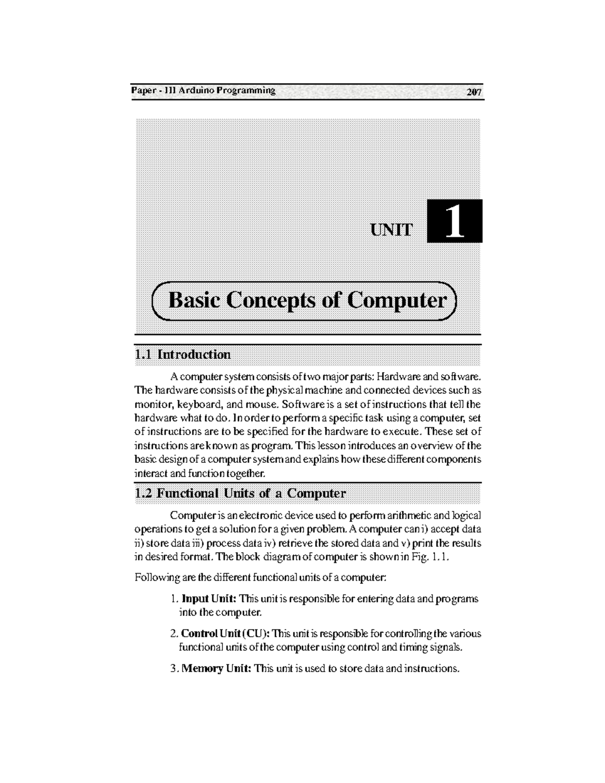 C Programming Language Basics - Paper - III Arduino Programming 207 1 ...