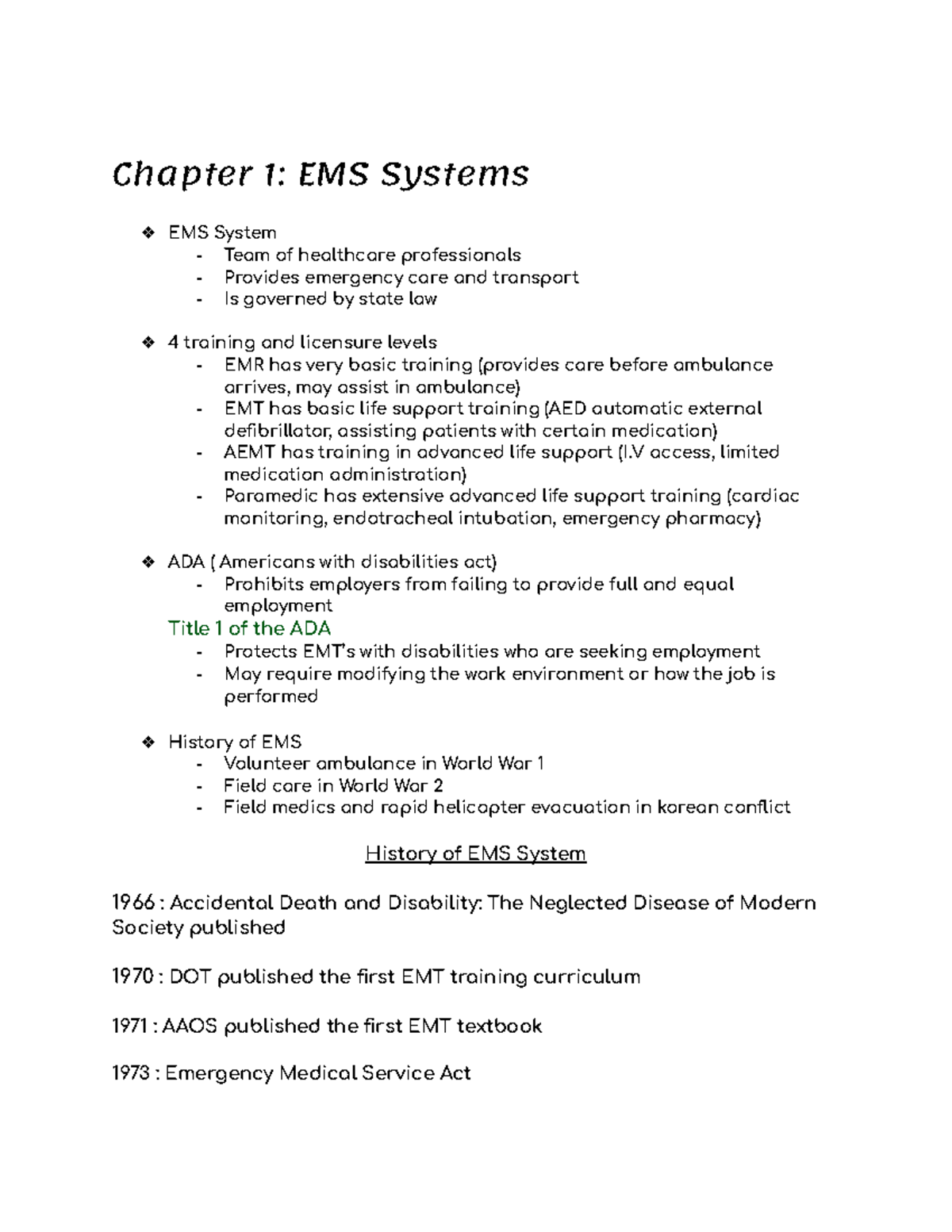 EMT 101: Comprehensive Notes on EMS Systems and Patient Care - Studocu
