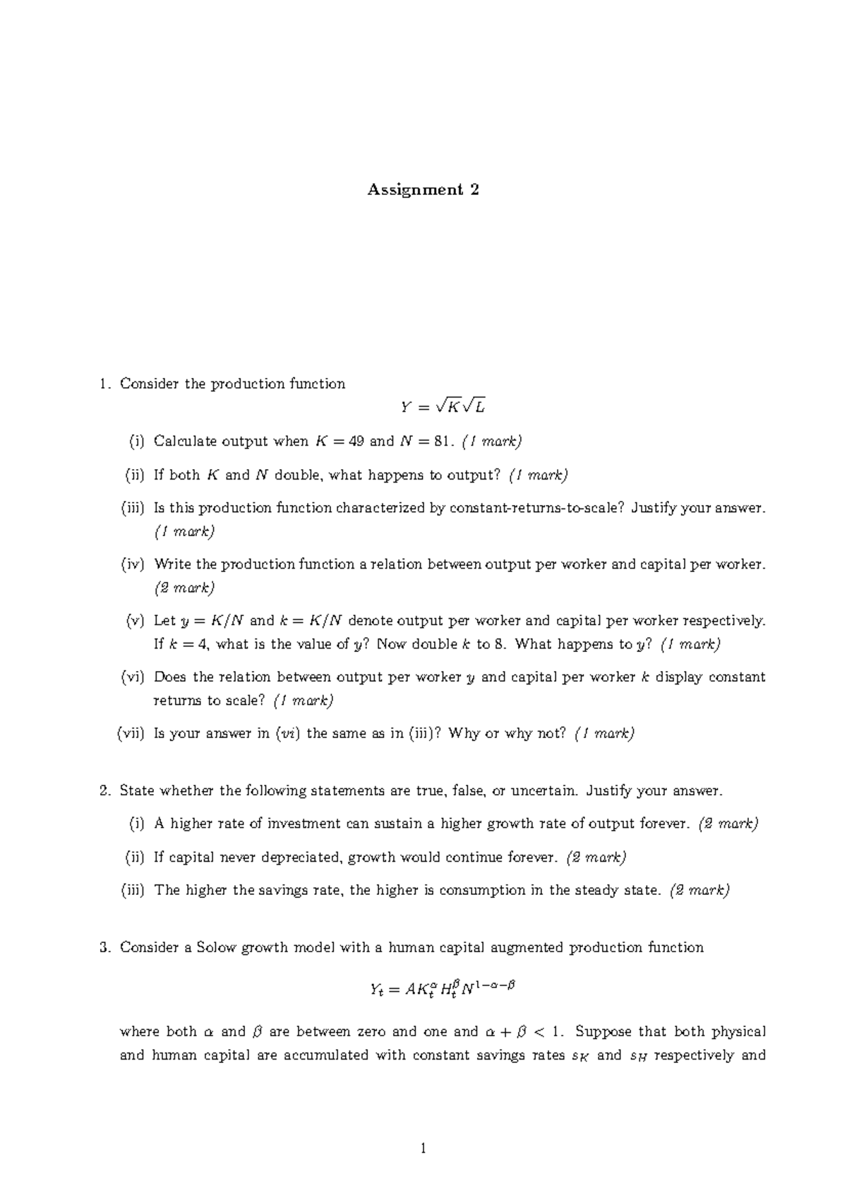 Introductory Macro Economics Assignment 2 Analysis and Solutions - Studocu