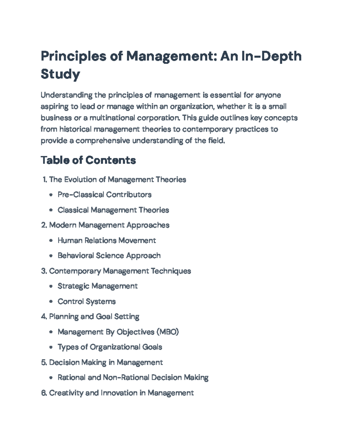Principles of Management: A Comprehensive Study Guide for MGT101 ...