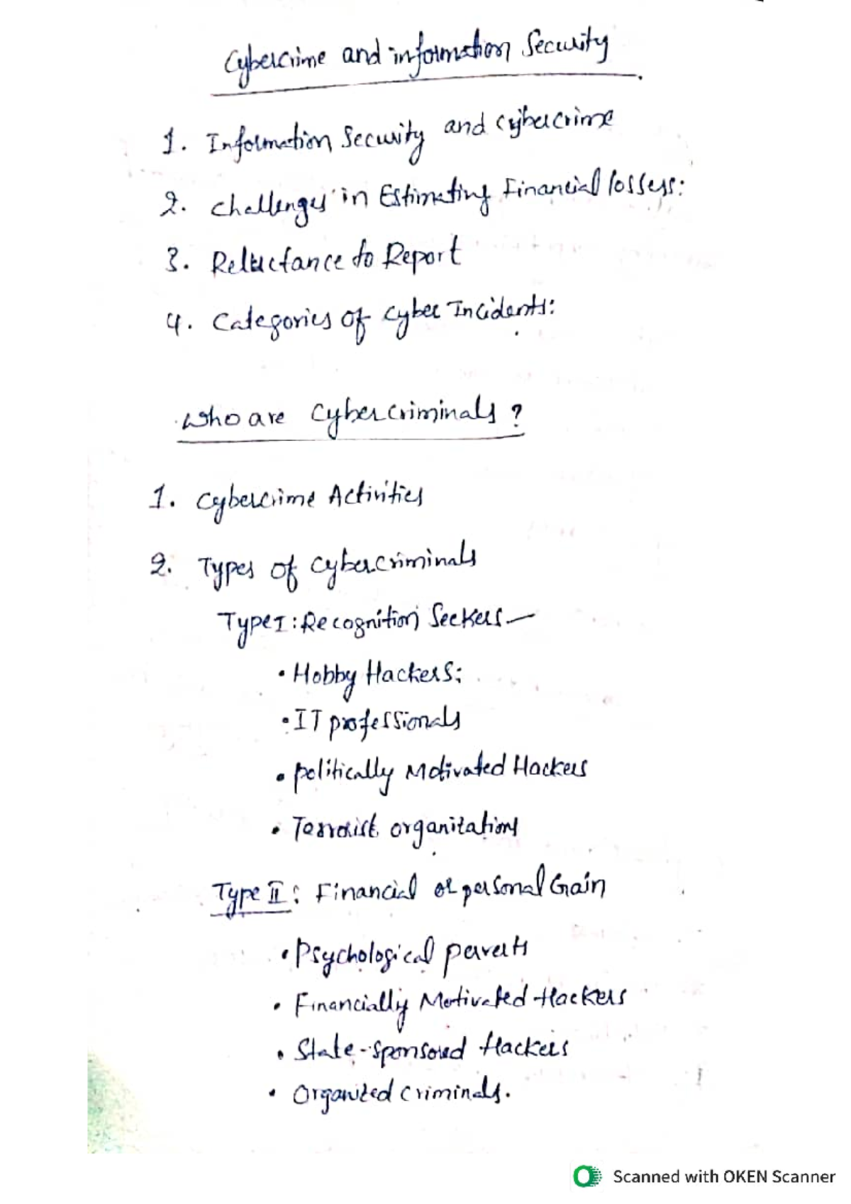 Cs unit1 - Cyber security - cybercrime and information Security 1 ...