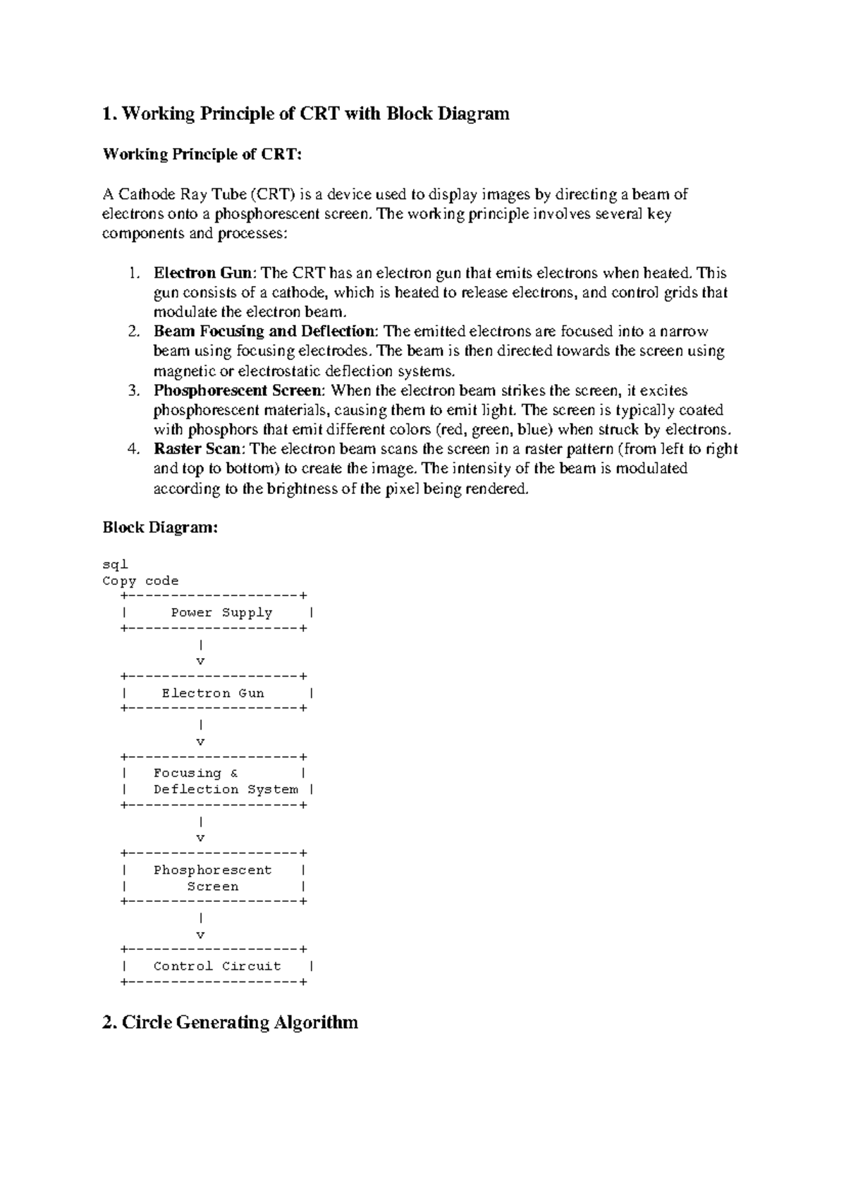 Computer Graphics Overview: Principles & Algorithms (CS101) - Studocu