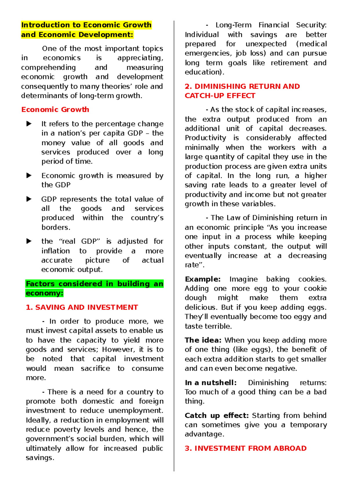 Economics (Apuli) - Understanding Economic Growth & Development - Studocu