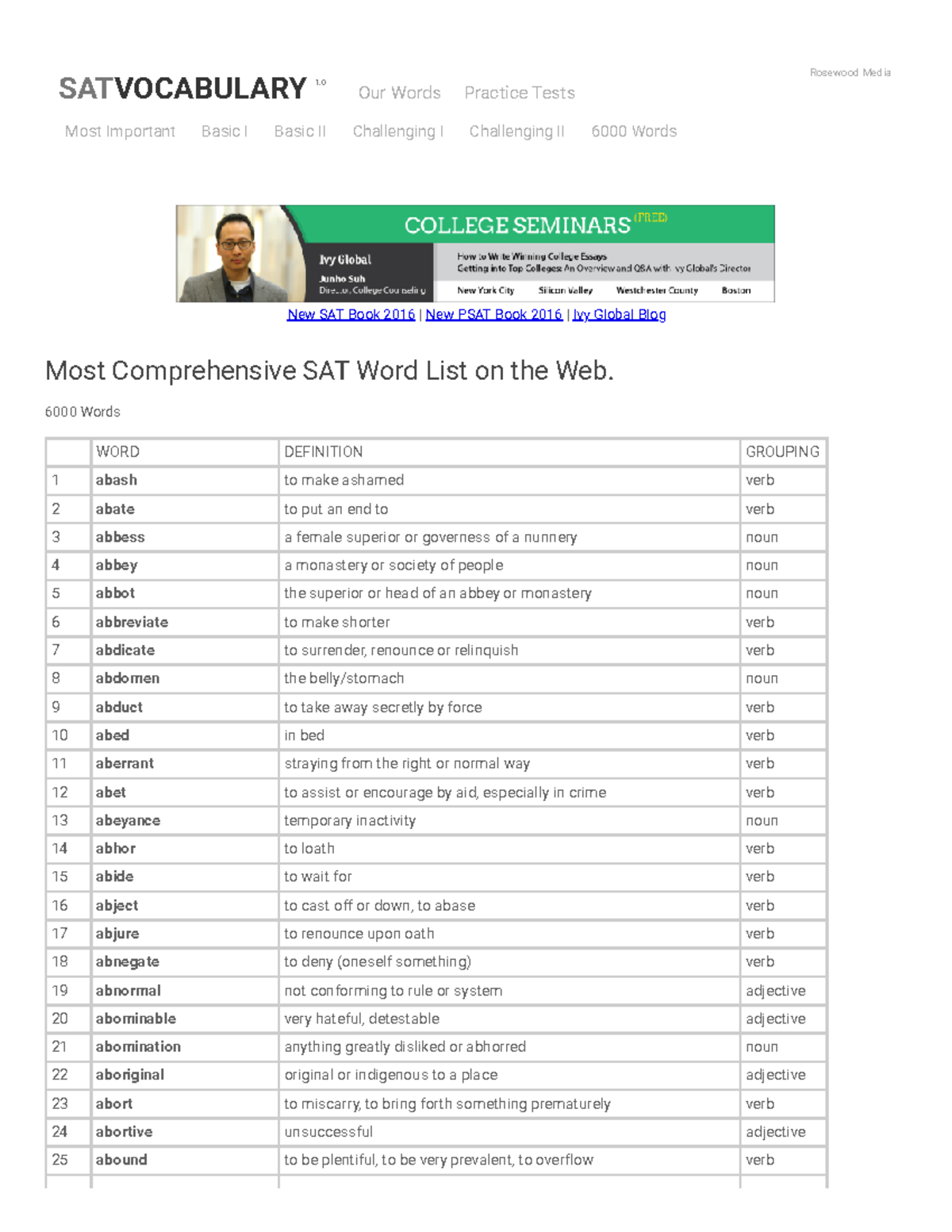 SAT Vocabulary: Essential Words for Success in SAT Prep - Studocu