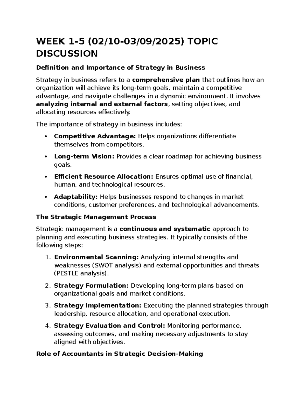 Topic Monitoring 1 - Discussion - WEEK 1-5 (02/10-03/09/2025) TOPIC ...