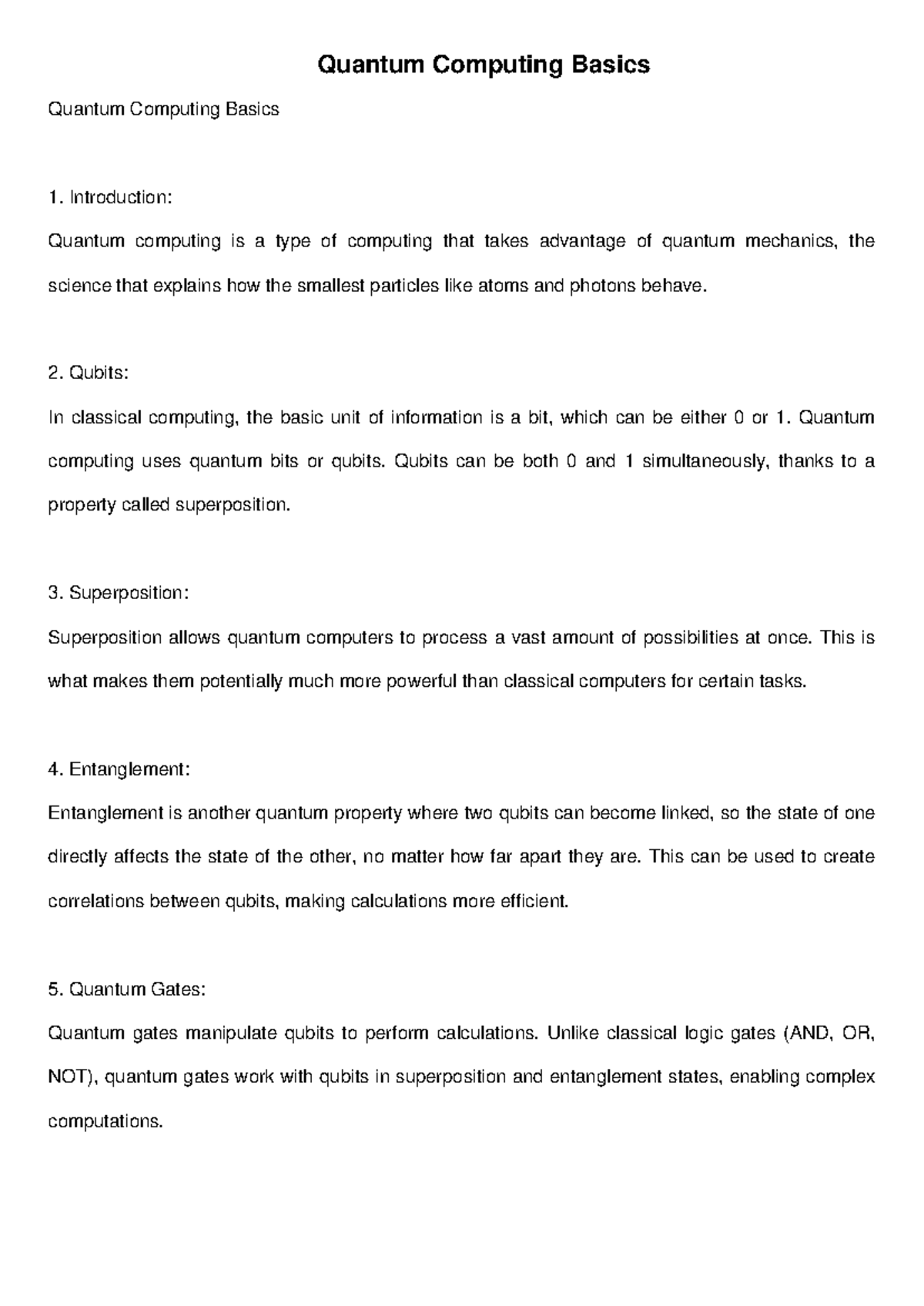 Quantum Computing Basics - Quantum Computing Basics Quantum Computing ...